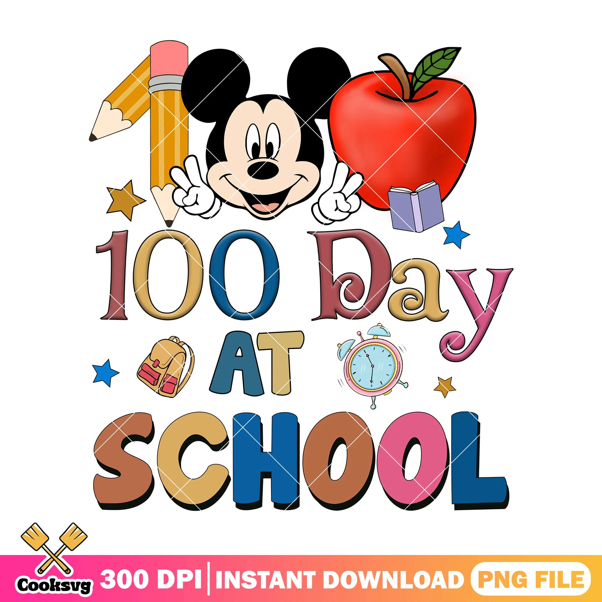 100 days at school disney png, back to school day png, disney art png