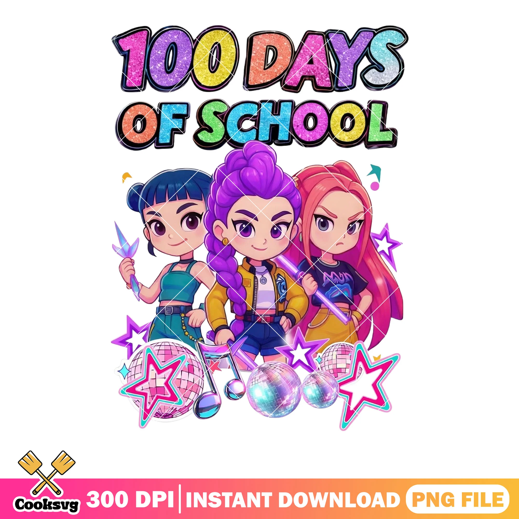 100 days of school huntrix png, kpop demon hunters png, huntrix team png