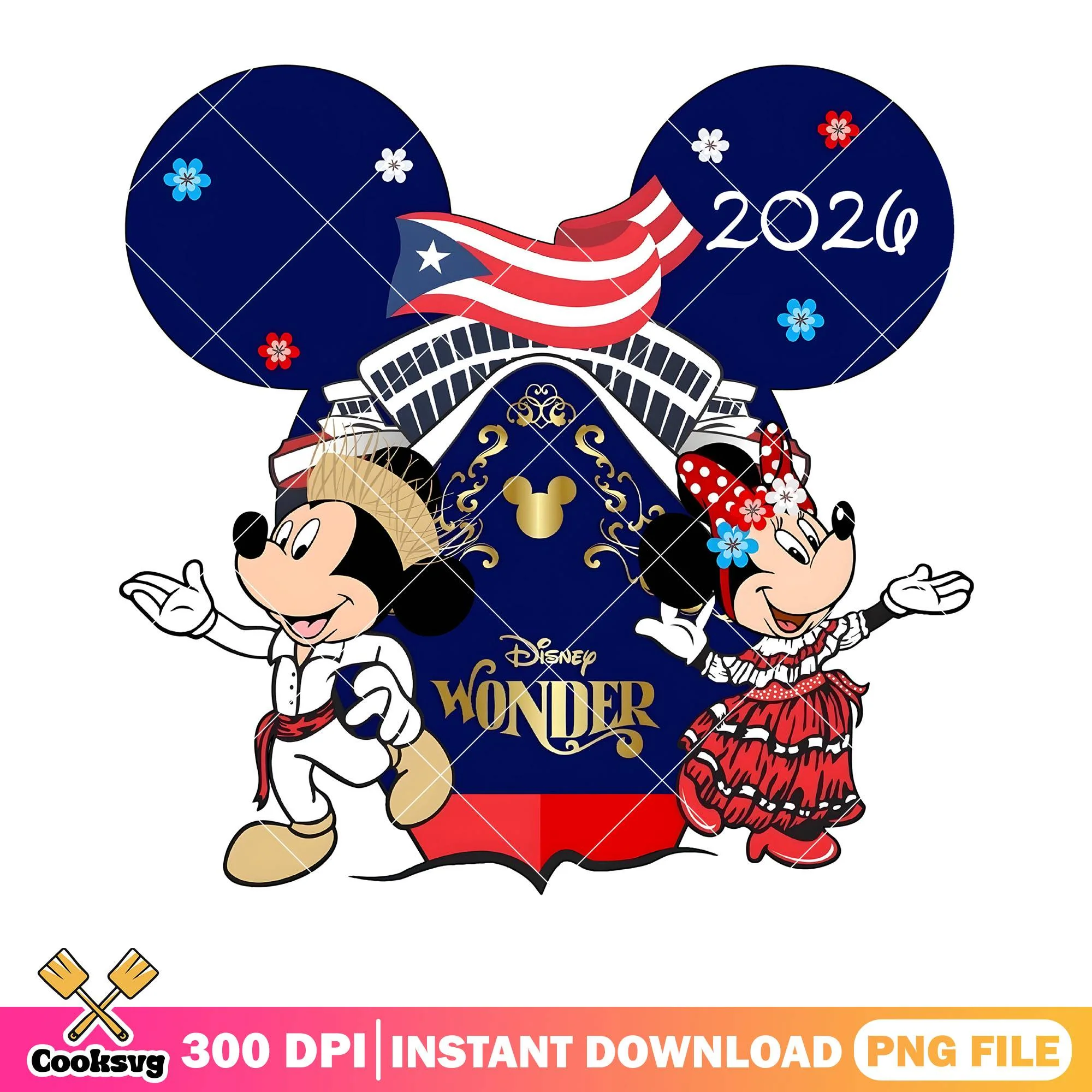 2026 wonder cruise minnie mickey png, disney trip png, mickey minnie png