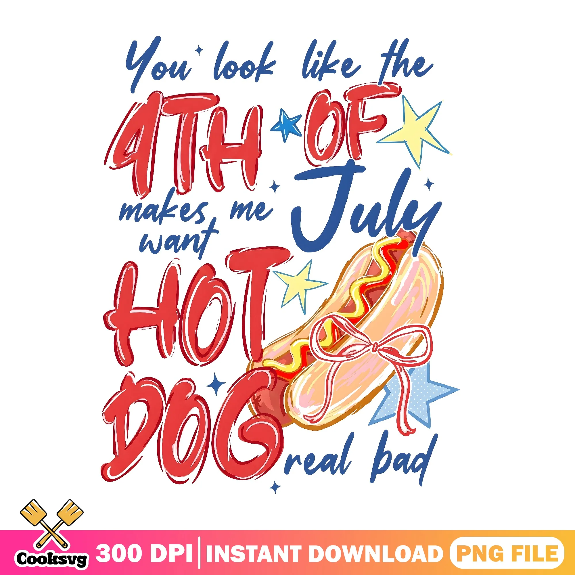 4th Of July Hot Dog PNG, Funny Independence Day PNG, USA PNG