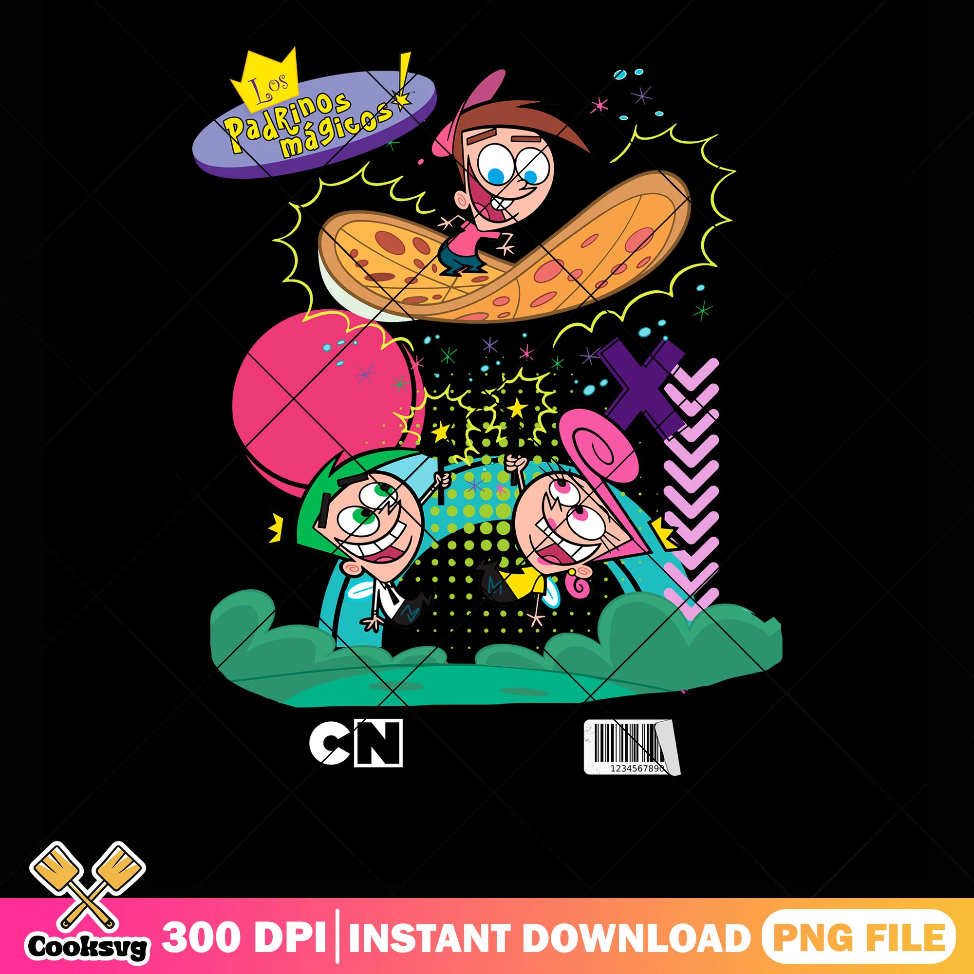90s art style png, Cosmo and Wanda png, Los Padrinos Mágicos png