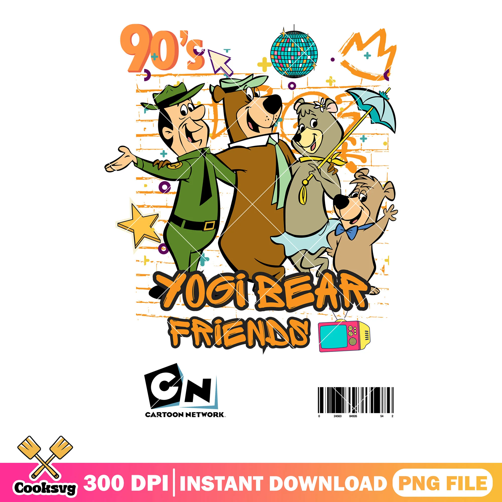 90s cartoon Yogi Bear Friends png, cartoon network png