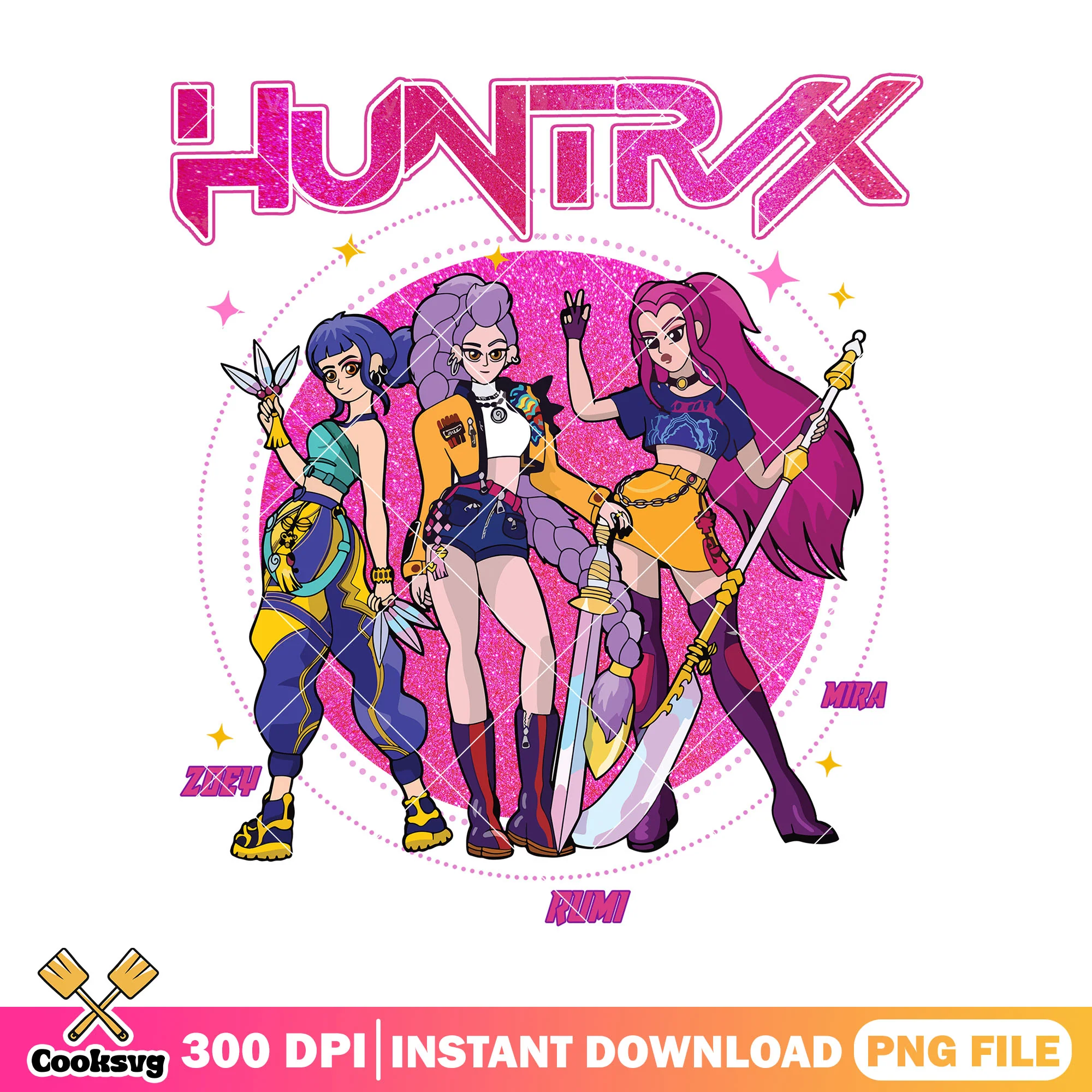 90s style huntrix png, kpop hunters png, huntrix member png