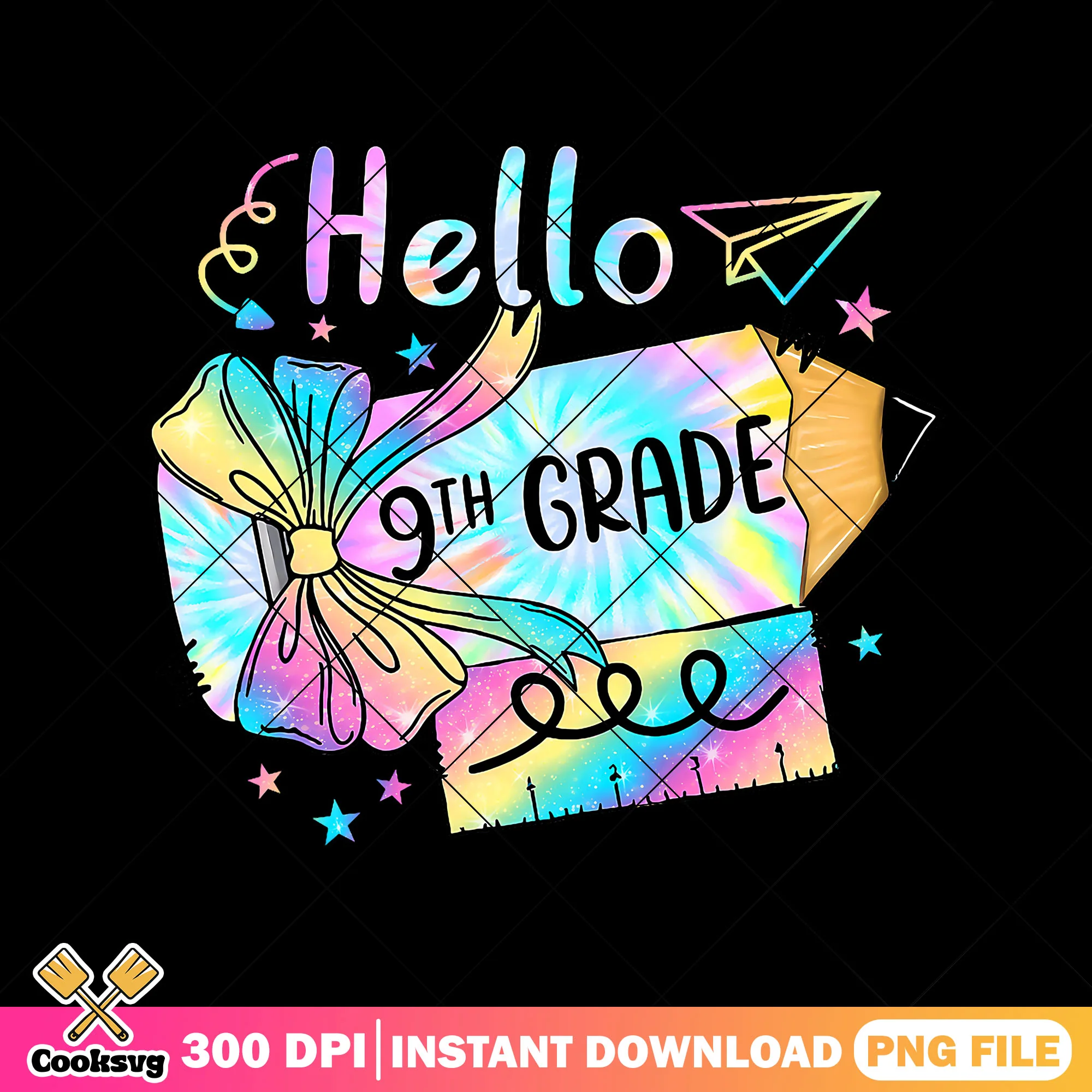 9th grade hello design png, going back to school png, ruler pencil png
