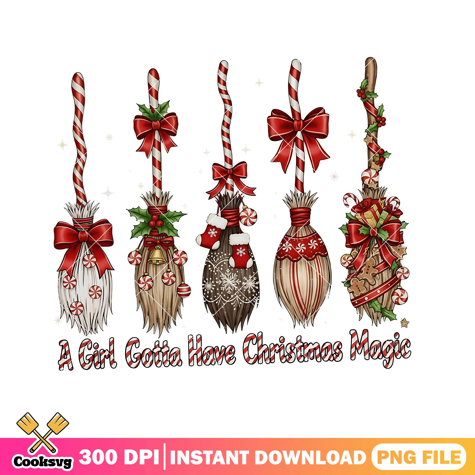 A girl gotta have christmas magic png, witch broom png, christmas png