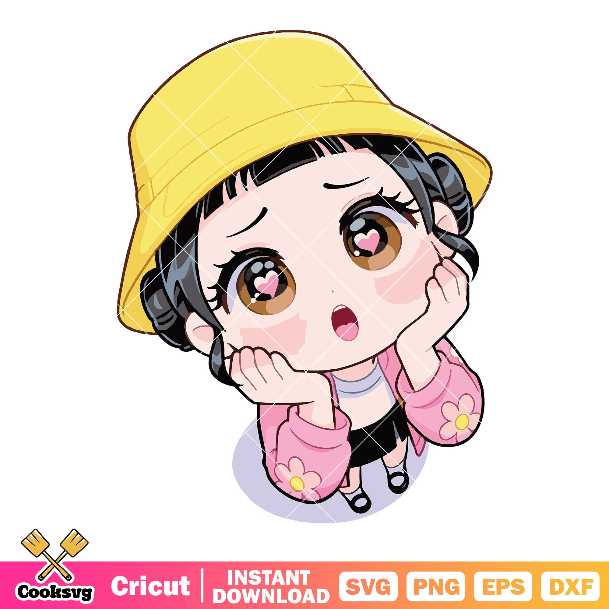Admire eye zoey chibi svg, kpop demon hunters svg, kpop zoey svg