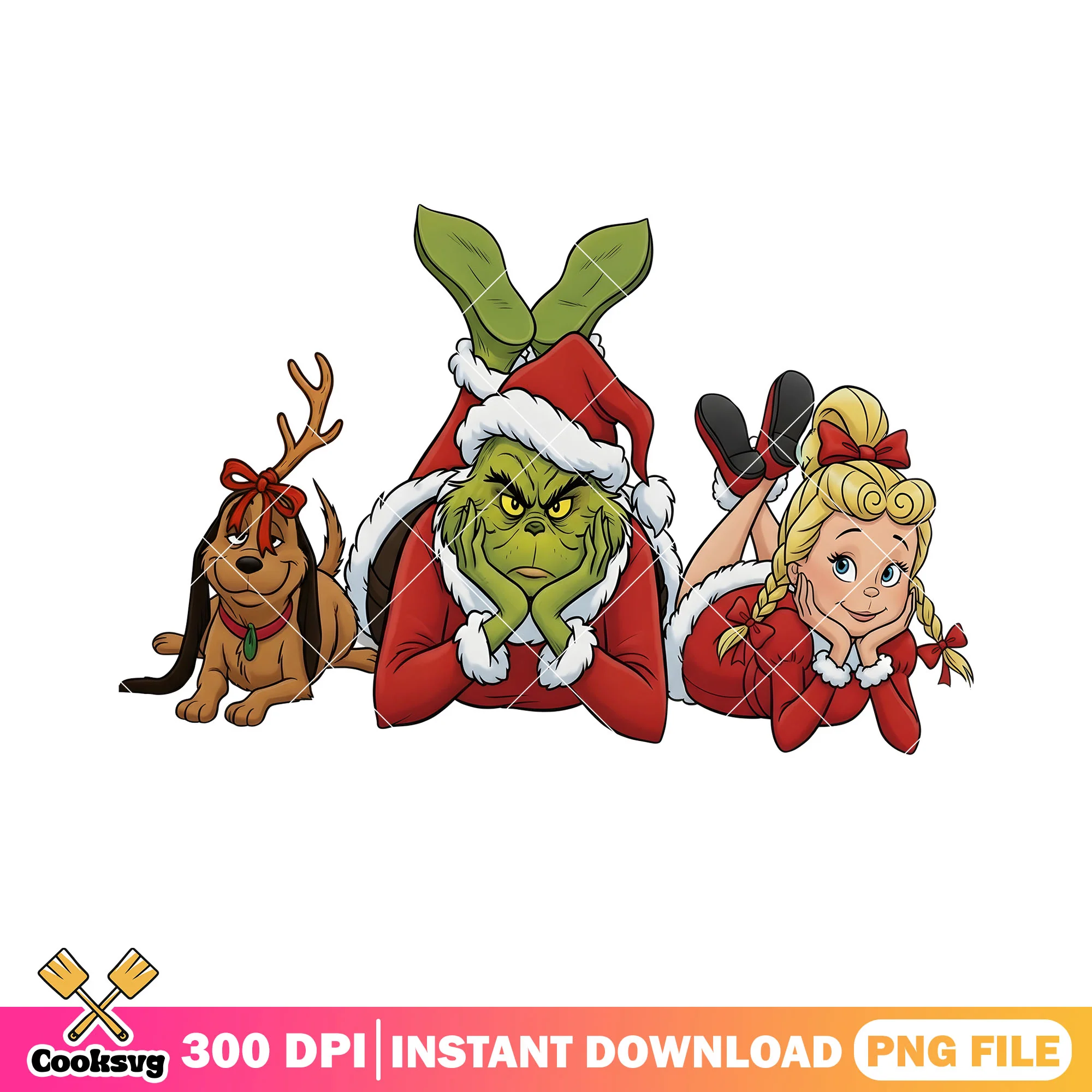 Adorable little girl png, the grinch png, max the dog png