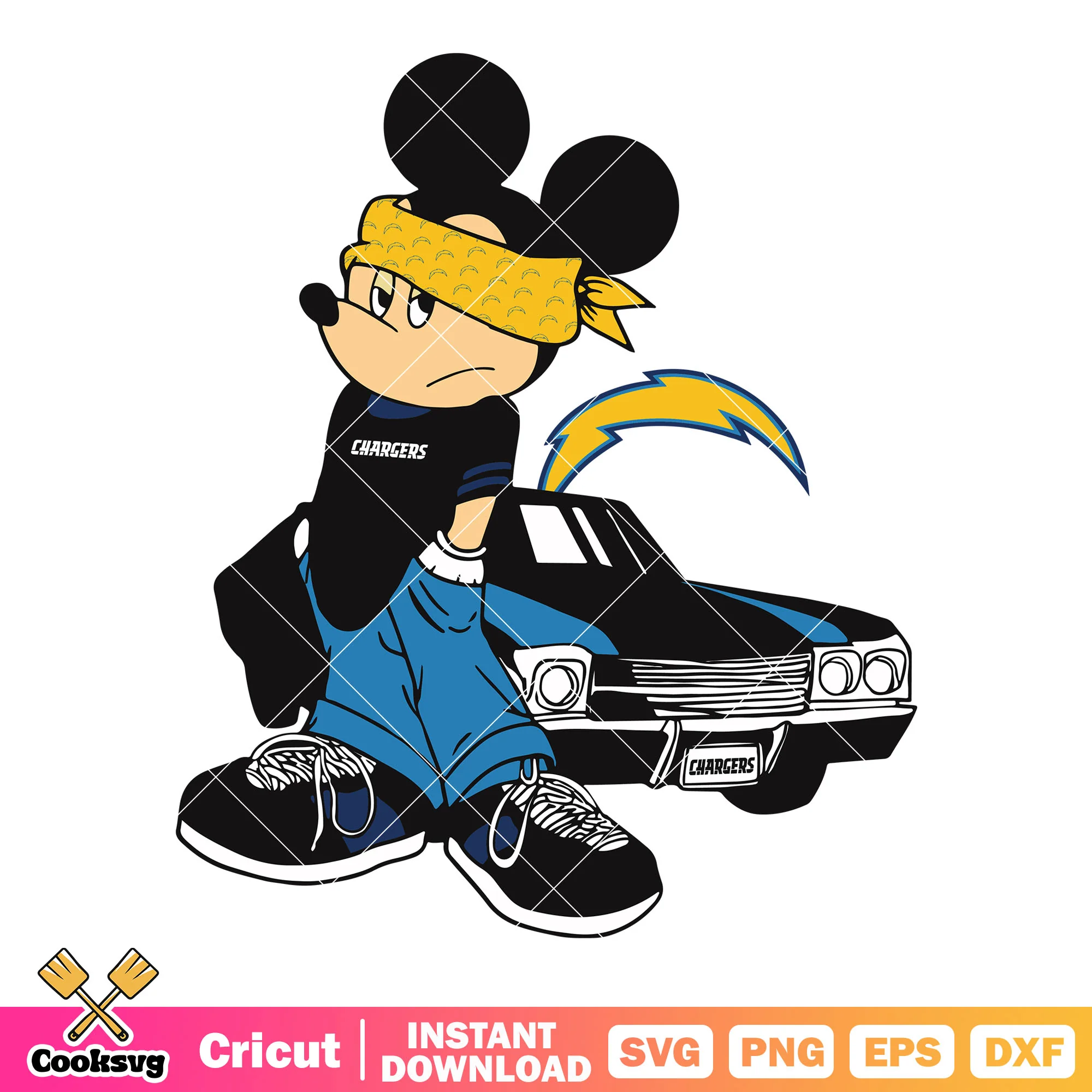 AFC usa football svg, Los angeles chargers svg, mickey mouse svg