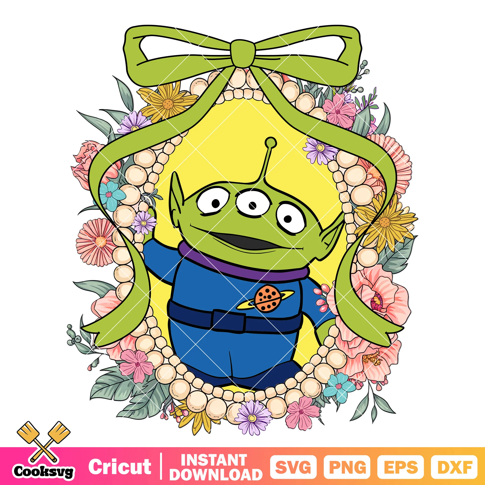 Alien toy story disney bow tie mirror png, toy story character png