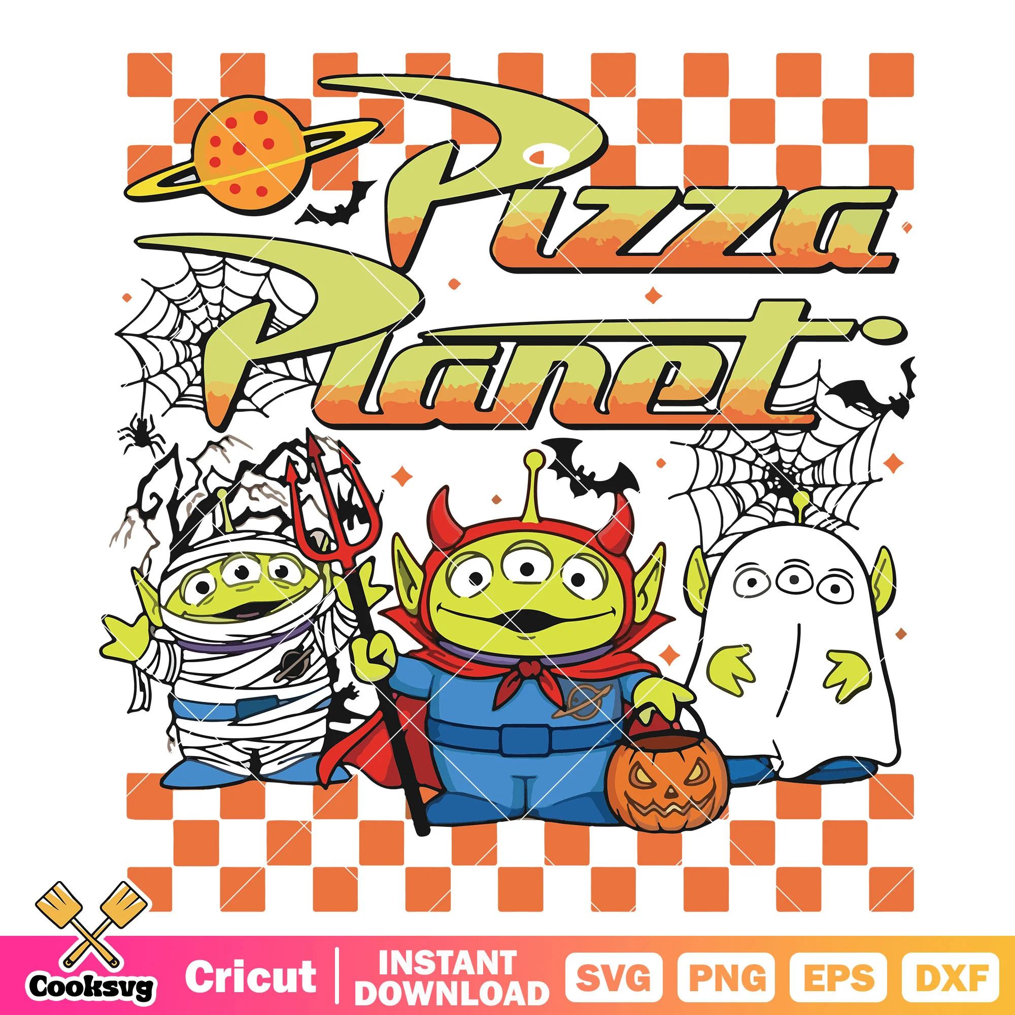 Aliens pizza planet svg, alien halloween svg, aliens toy story svg