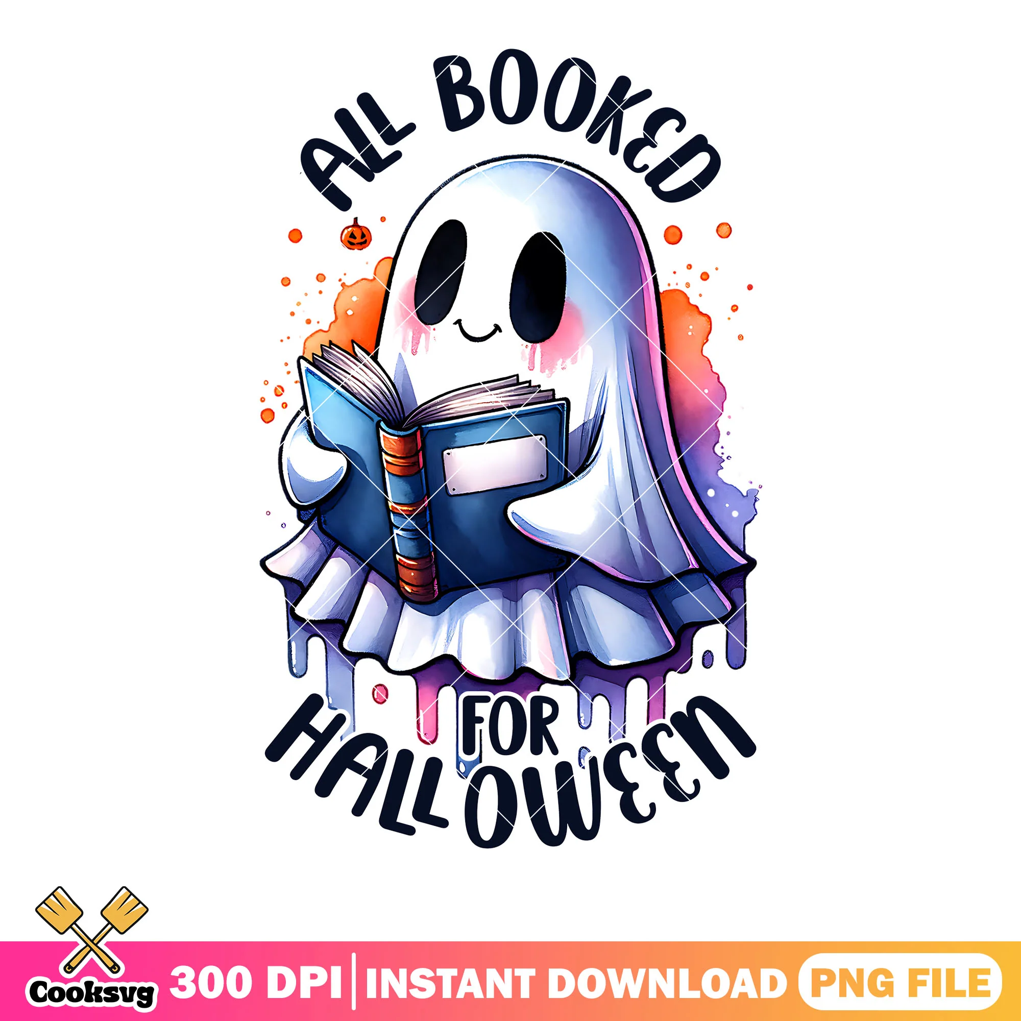All booked for halloween png, ghost costume png, halloween scary png