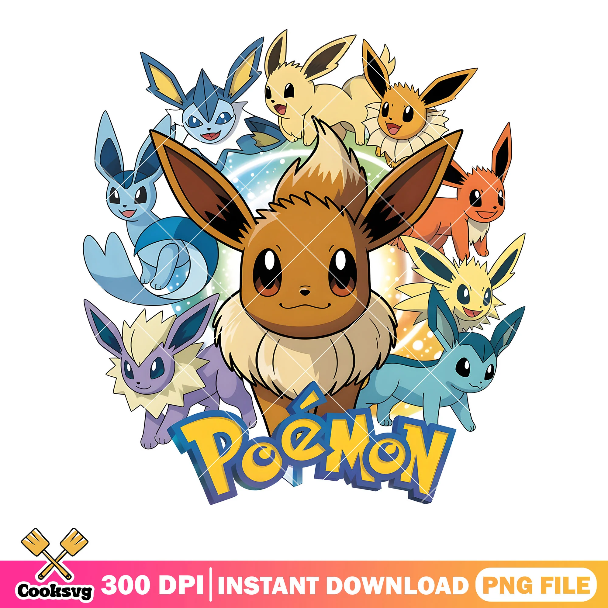 All eevee type evolution png, pokemon poster png, pokemon eevee png