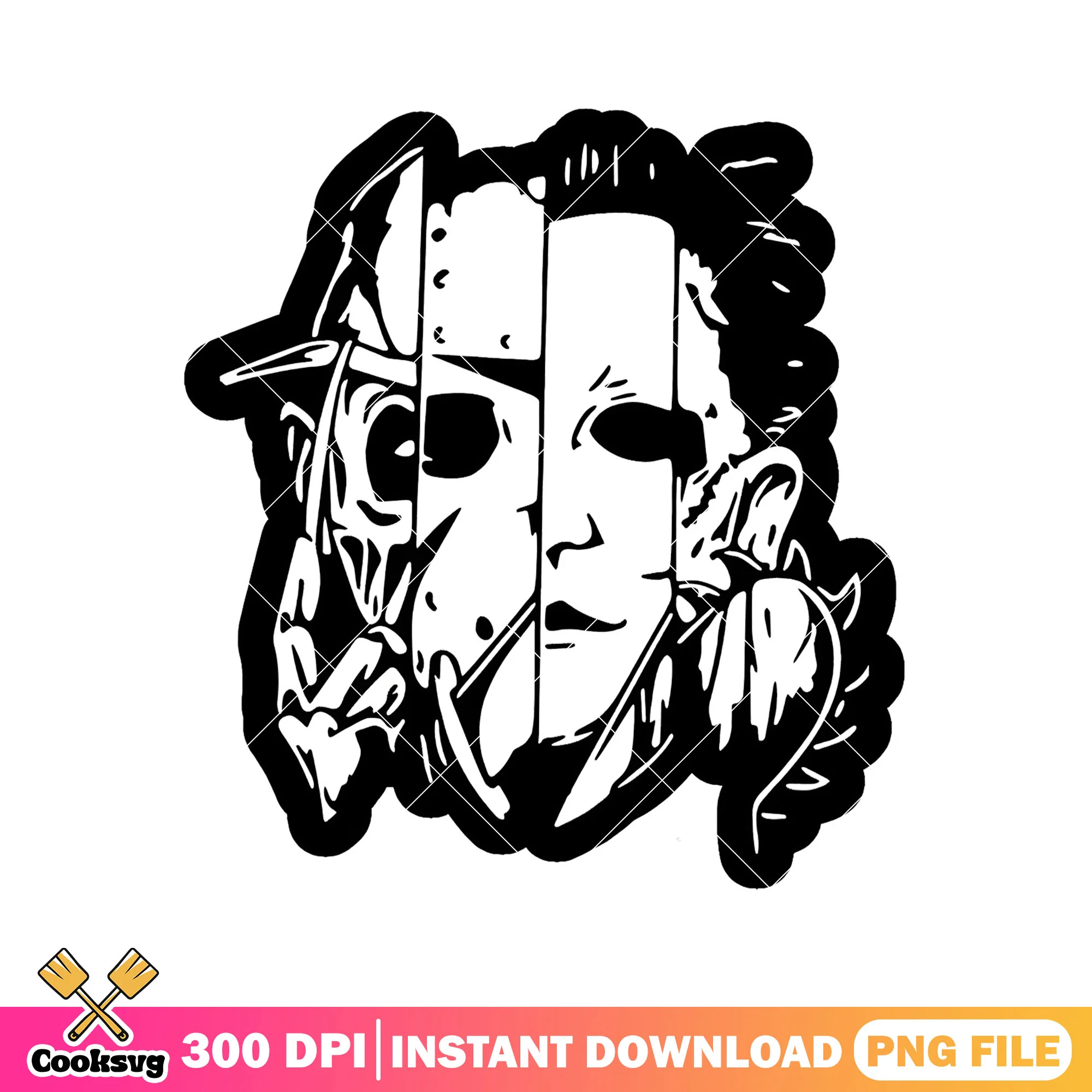 All horror chaarcter face design png, horror movies png
