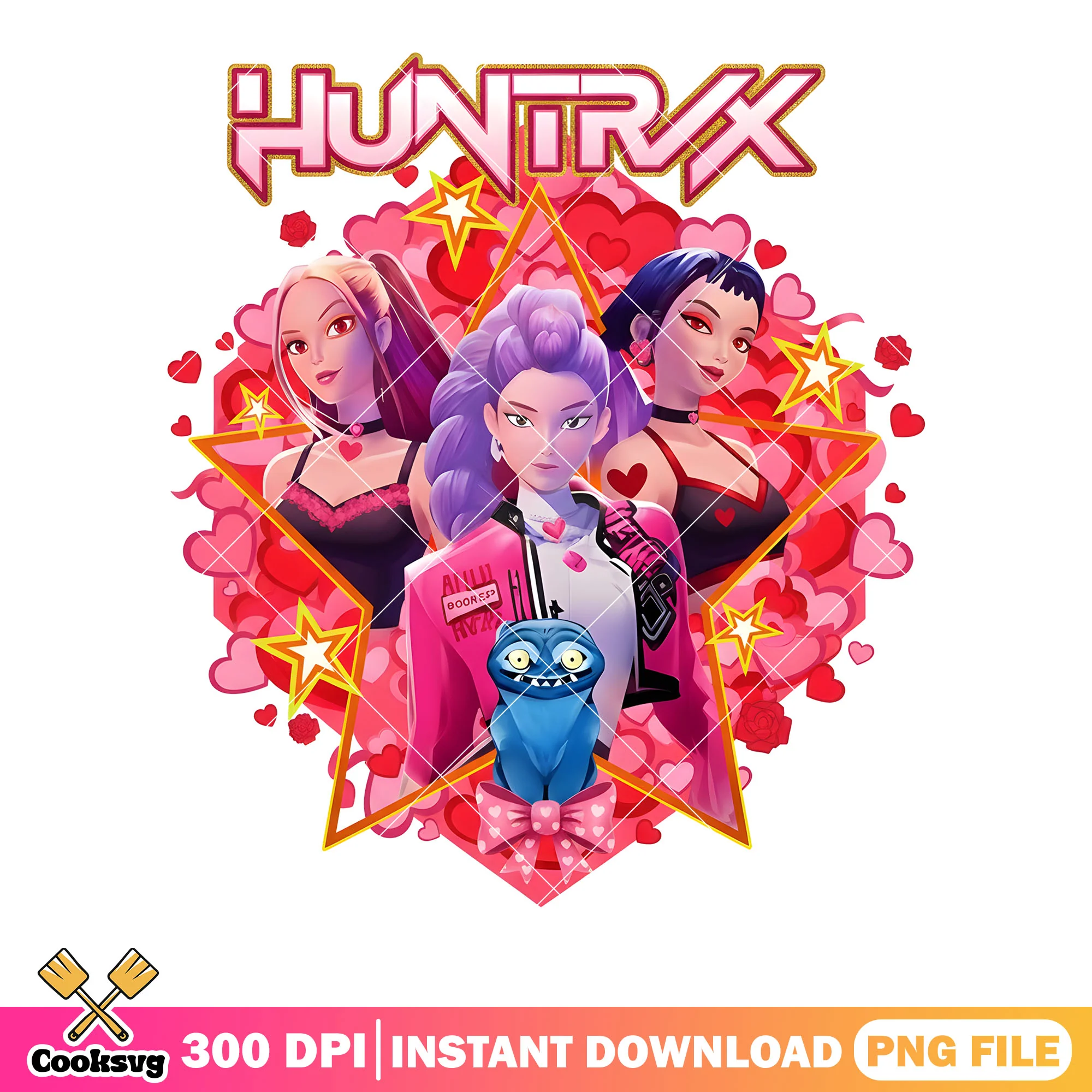 All star kpop huntrix png, valentines vibes png, valentines huntrix png