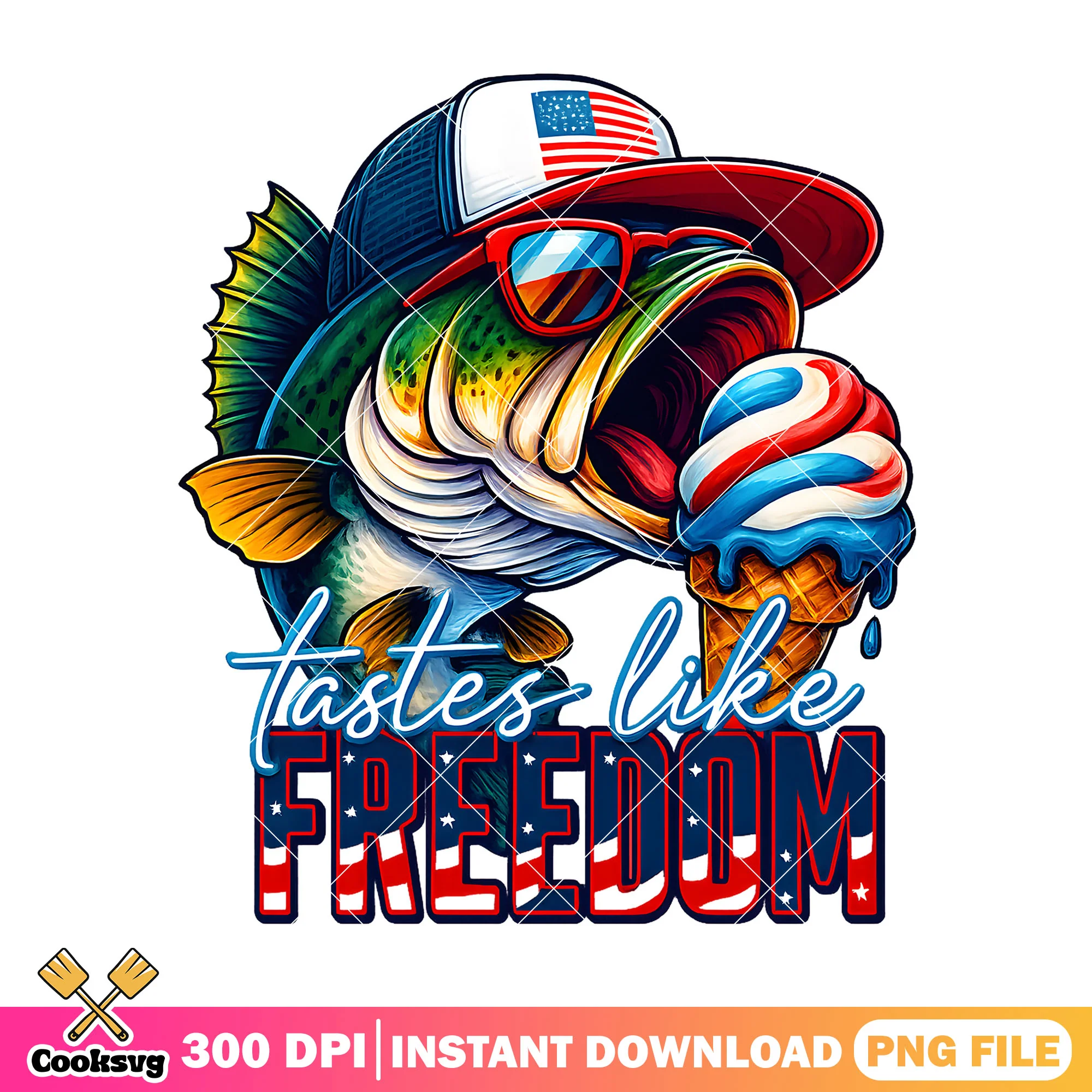 America fish tastes like freedom png, america freedom png, love america png