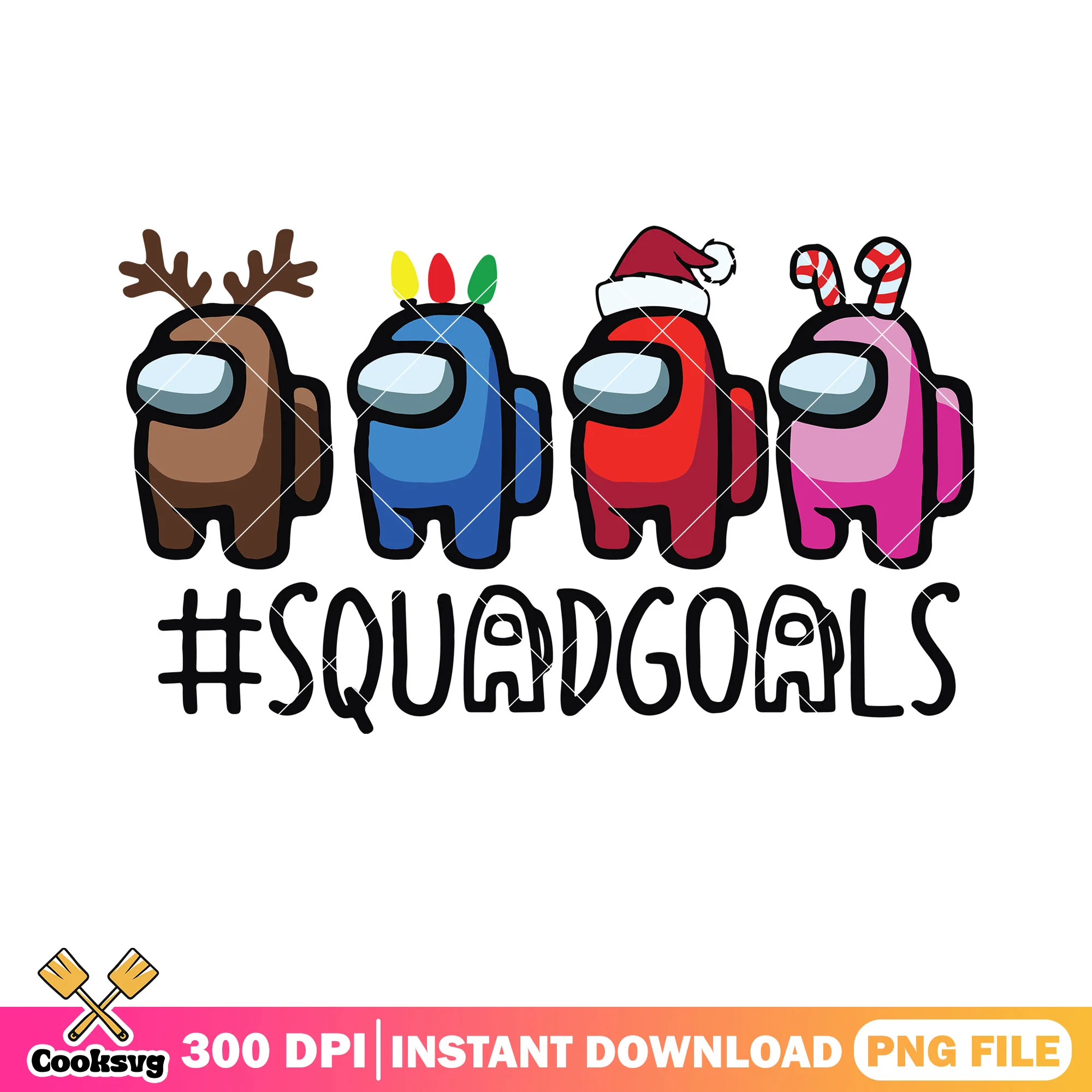 Among us christmas squad png, among us backgrounds png , santa png
