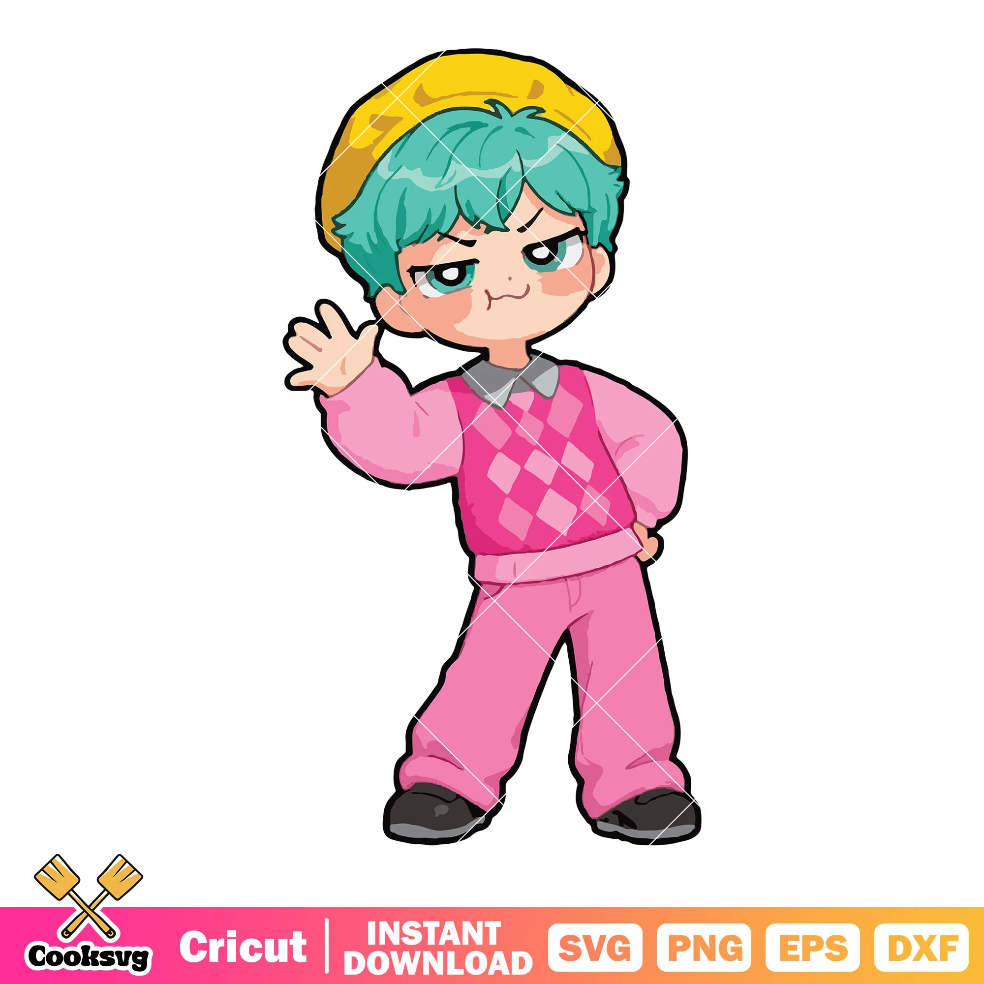 Anger chibi face baby svg, baby saja svg, love saja boys svg
