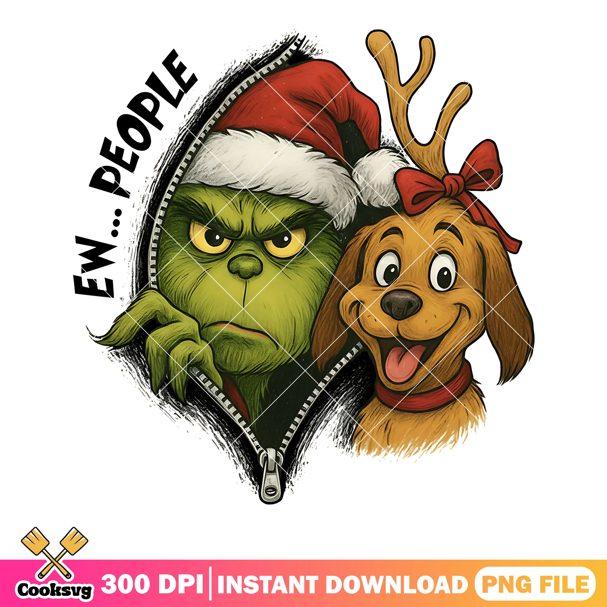 Anti social green monster png, the grinch png, max the dog png