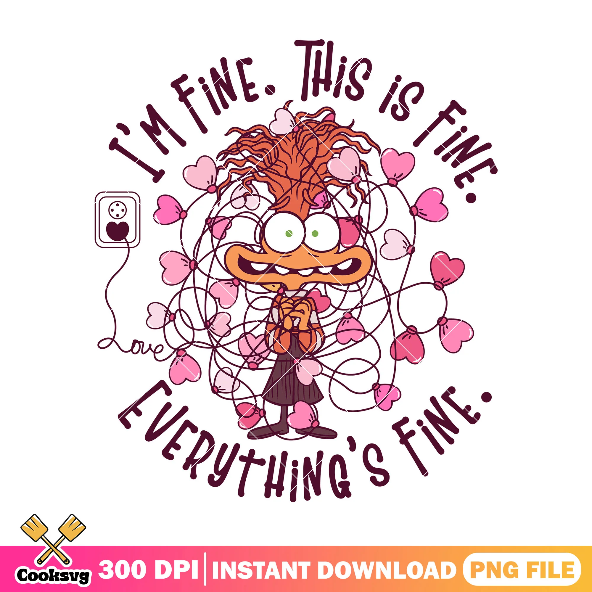 Anxiety everything fine png, when is back to school png, anxiety cute png