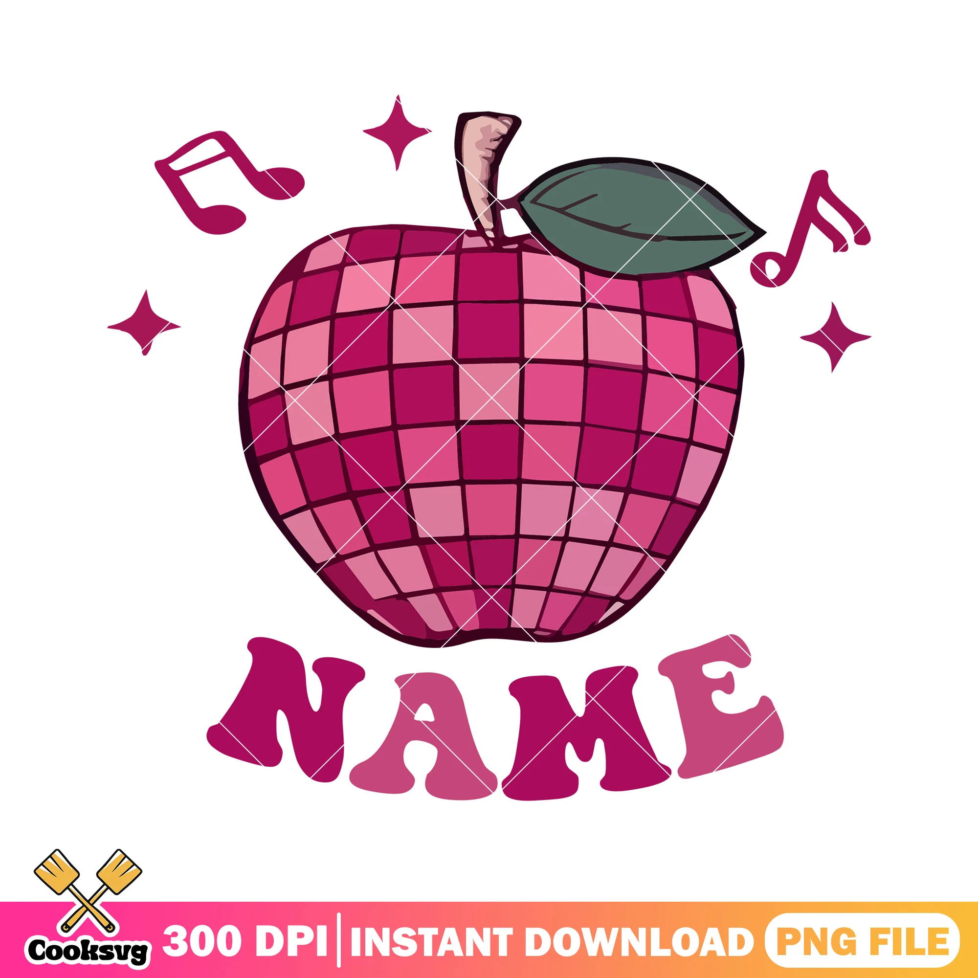 Apple name design file png, going back to school png, red apple png