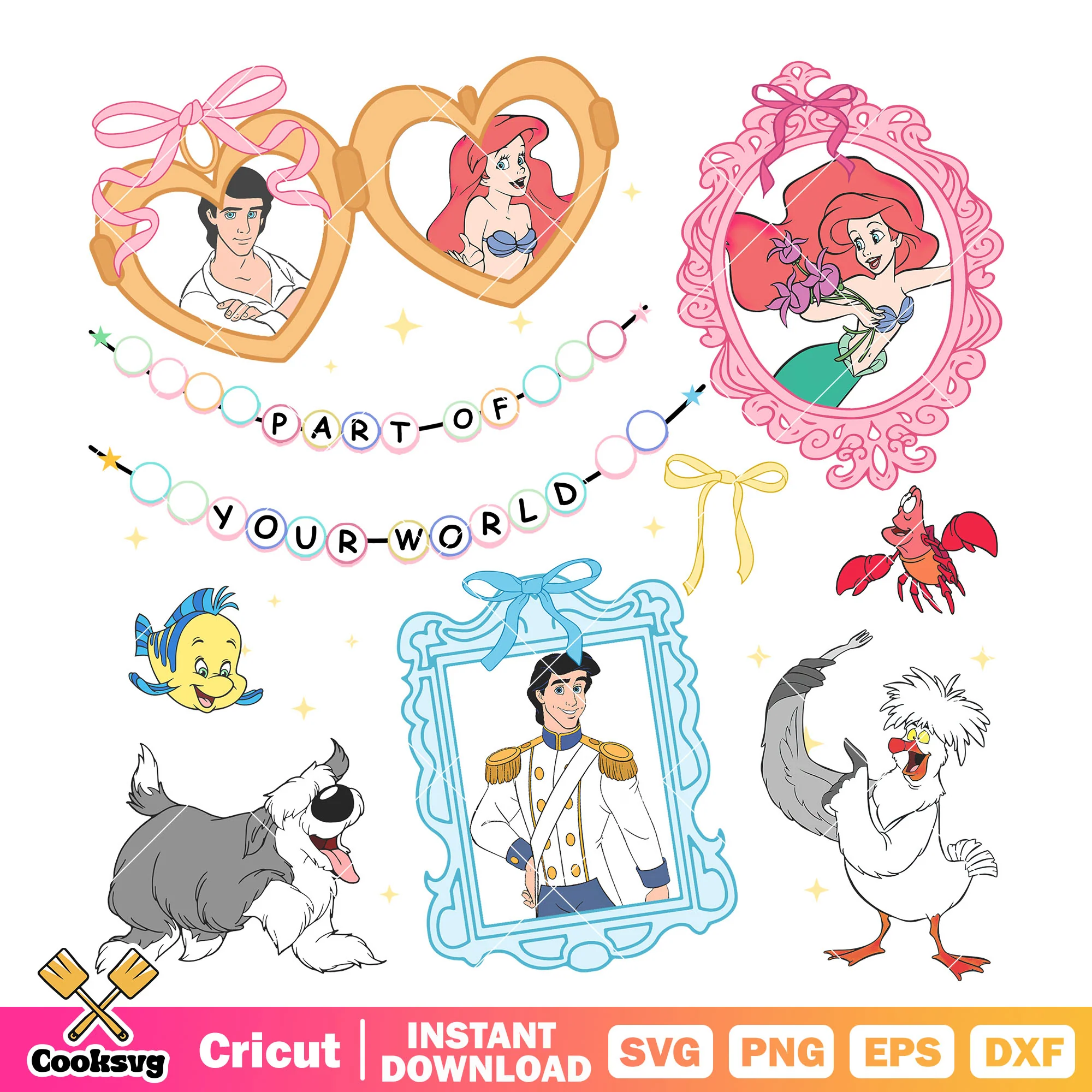 Ariel and prince love disney mirror png, Ariel and prince png