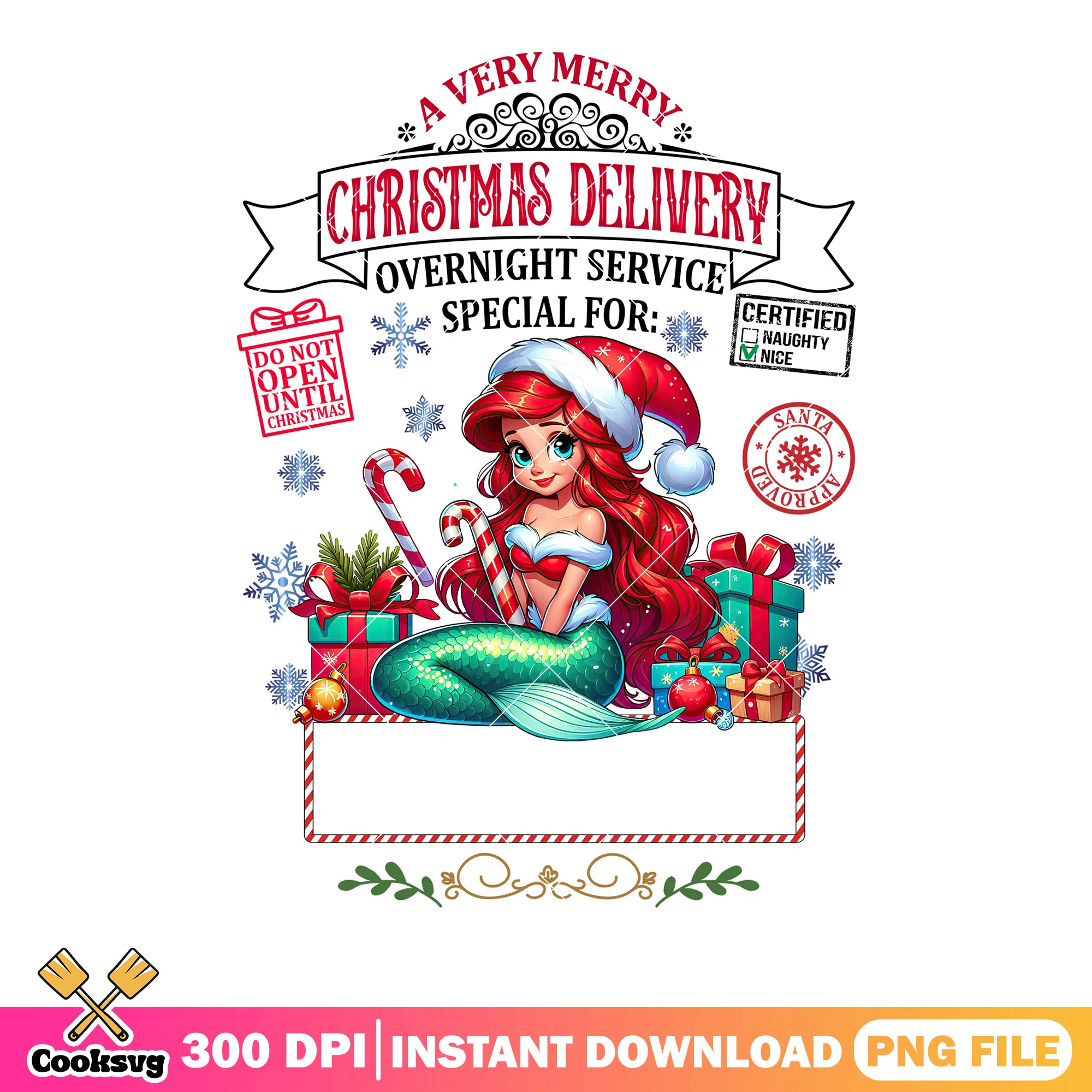 Ariel mermaid princess png, the little mermaid png, disney christmas png