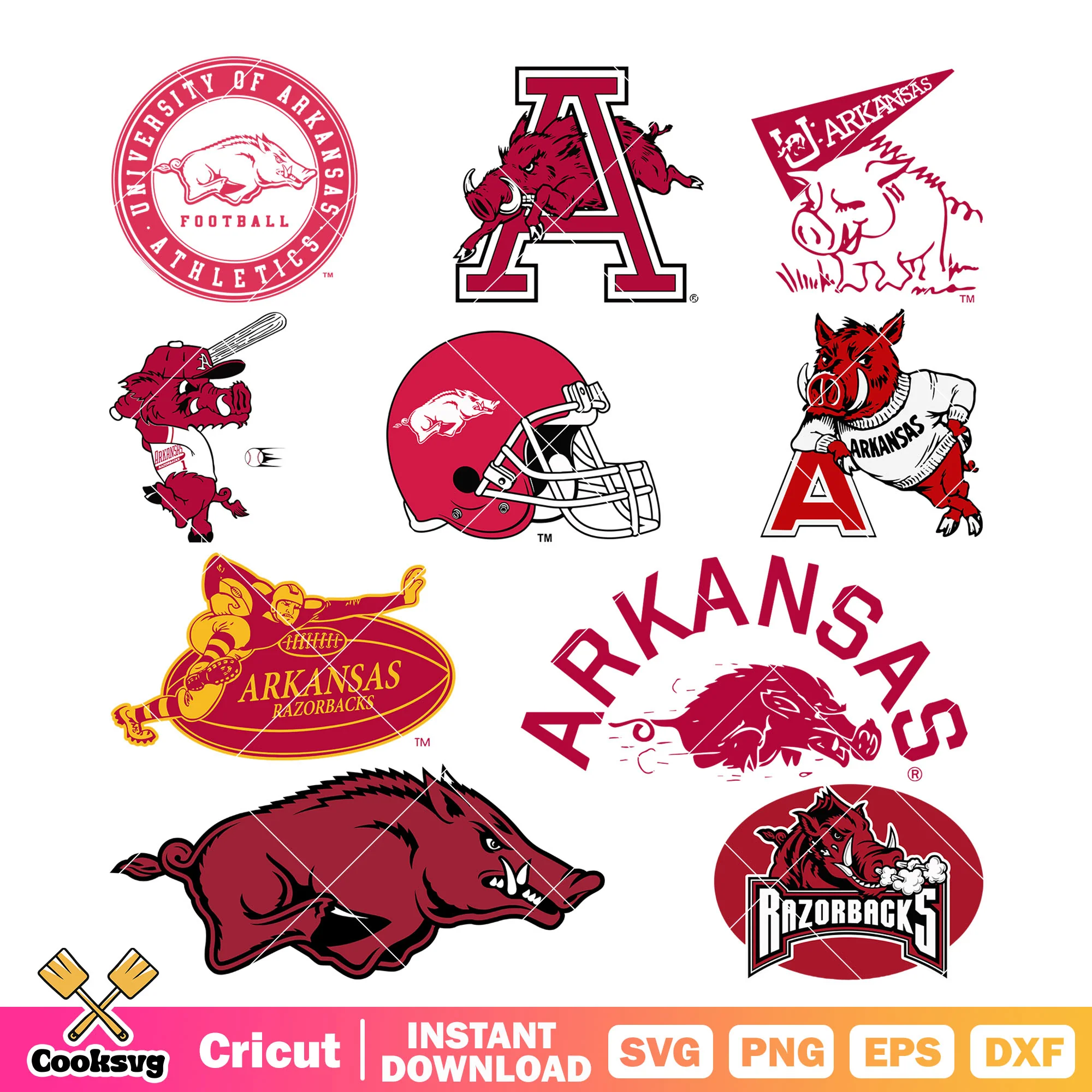 Arkansas Razorbacks logo bundle svg, arkansas razorback football svg