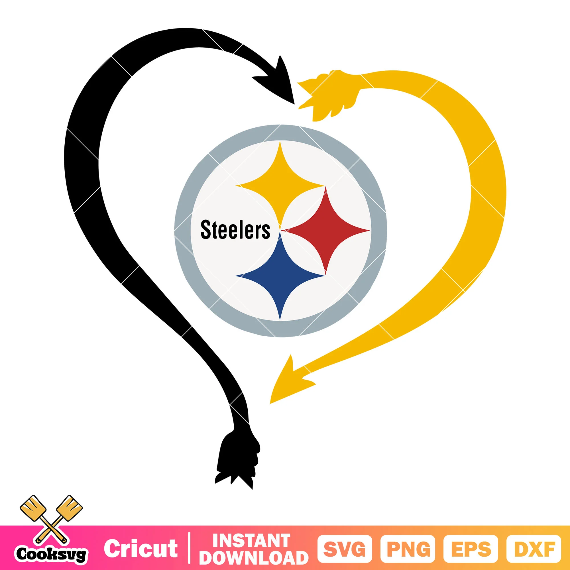 Arrow heart steeler logo svg, nfl logo svg, steelers svg