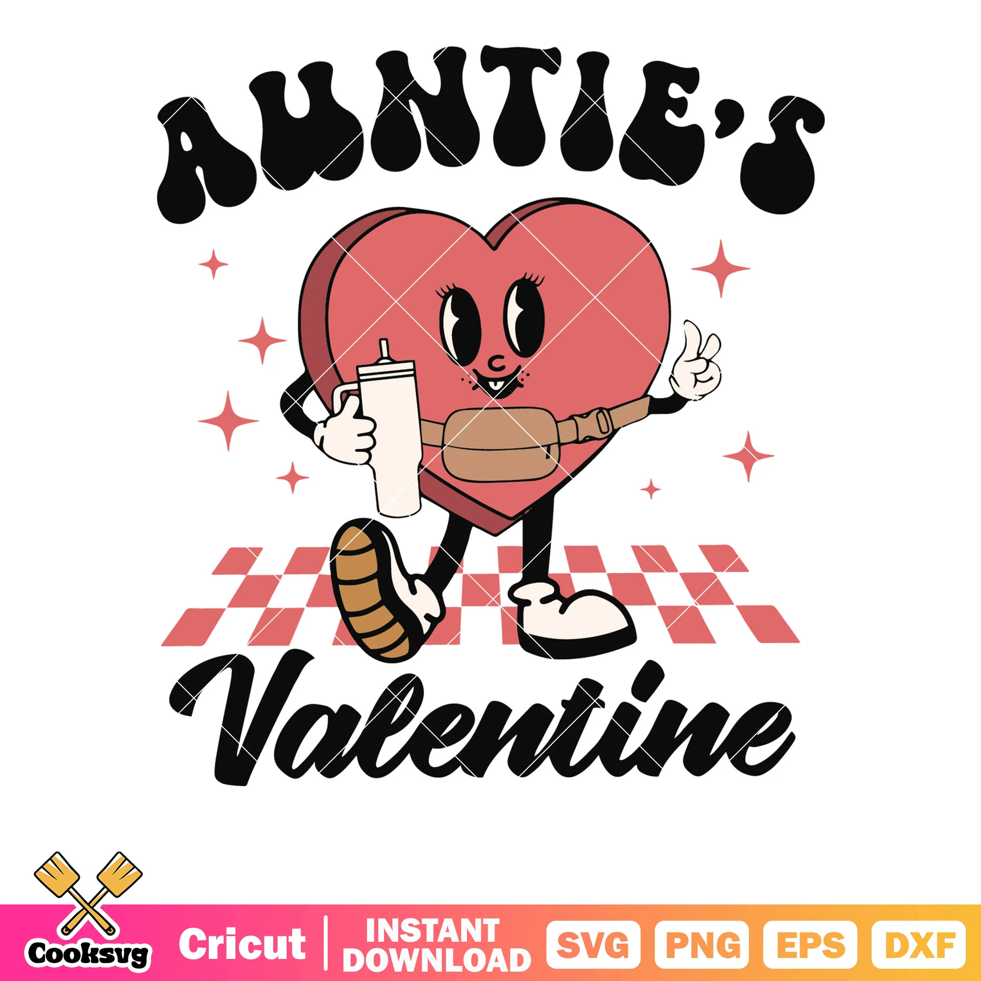 Aunties love heart valentine svg, heart valentine svg, valentine day svg