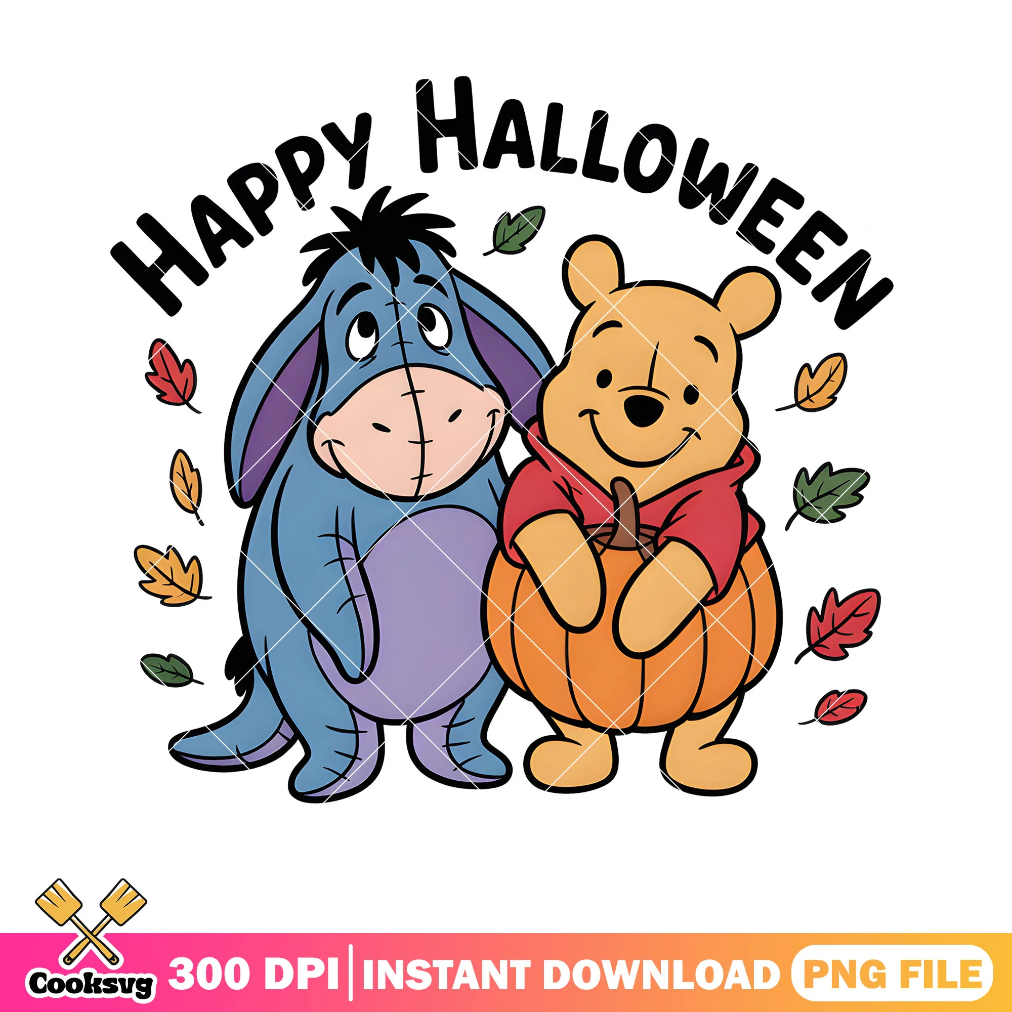 Autumn halloweeen pooh png happy halloween png, pooh movies png