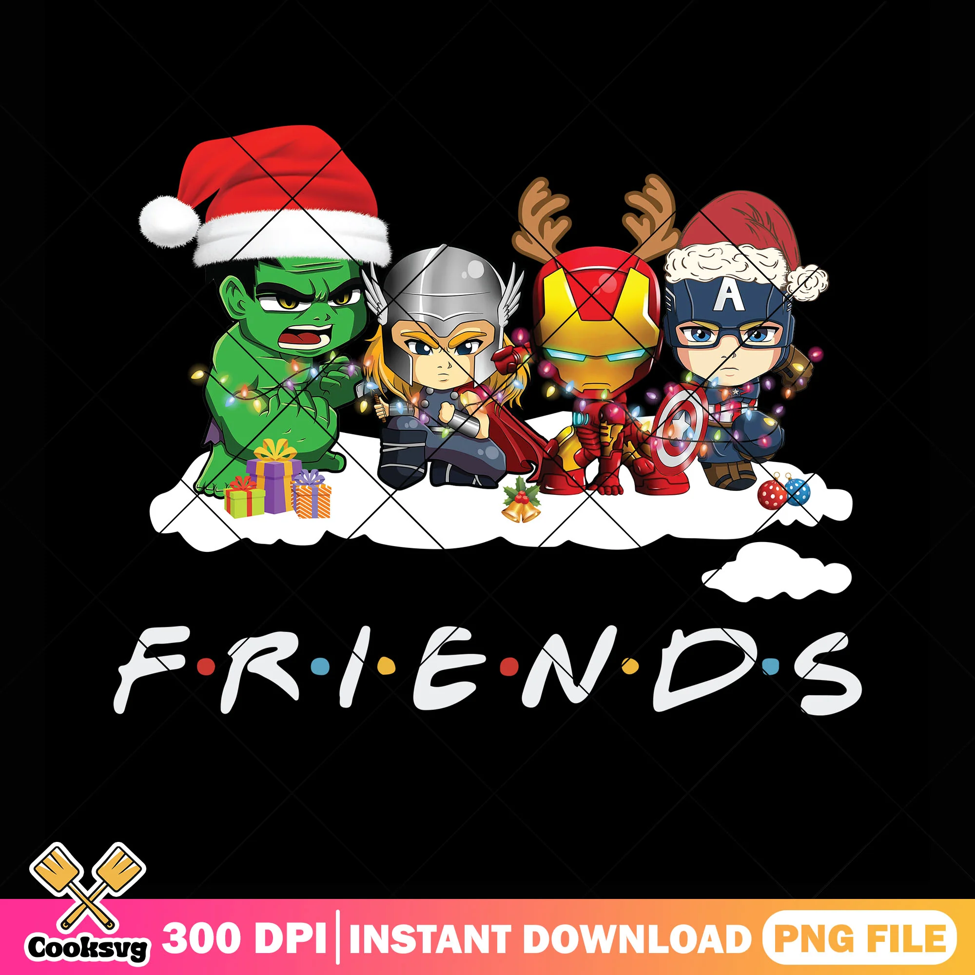 Baby avenger christmas friends png, snowflake christmas png, decor png