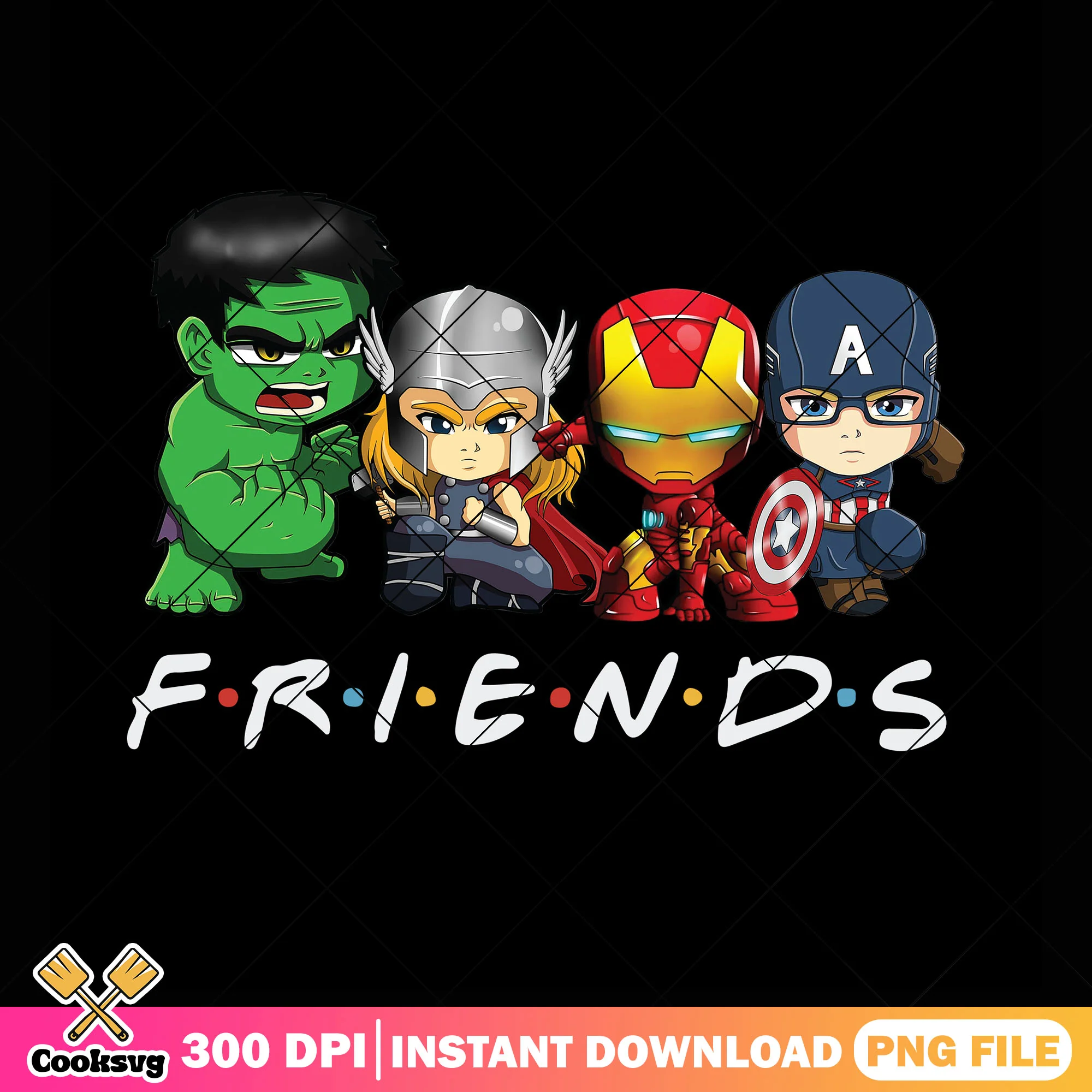 Baby avengers squad friends png, cute chibi iroman png, kids shirt png
