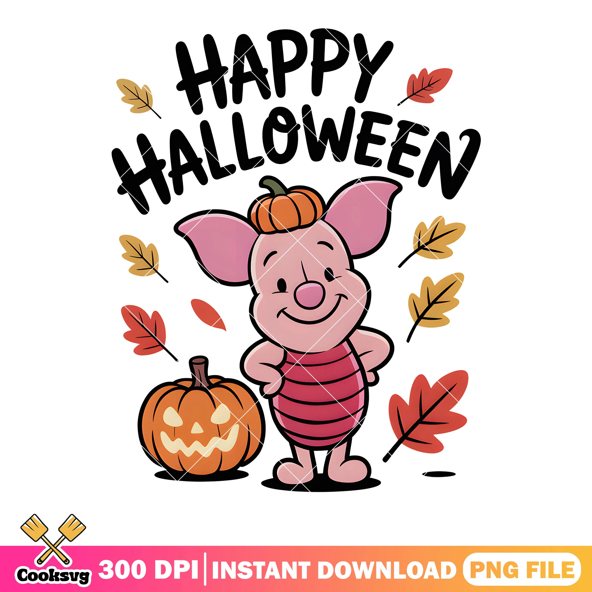 Baby halloween jack o lantern png, winnie the pooh png, disney piglet png