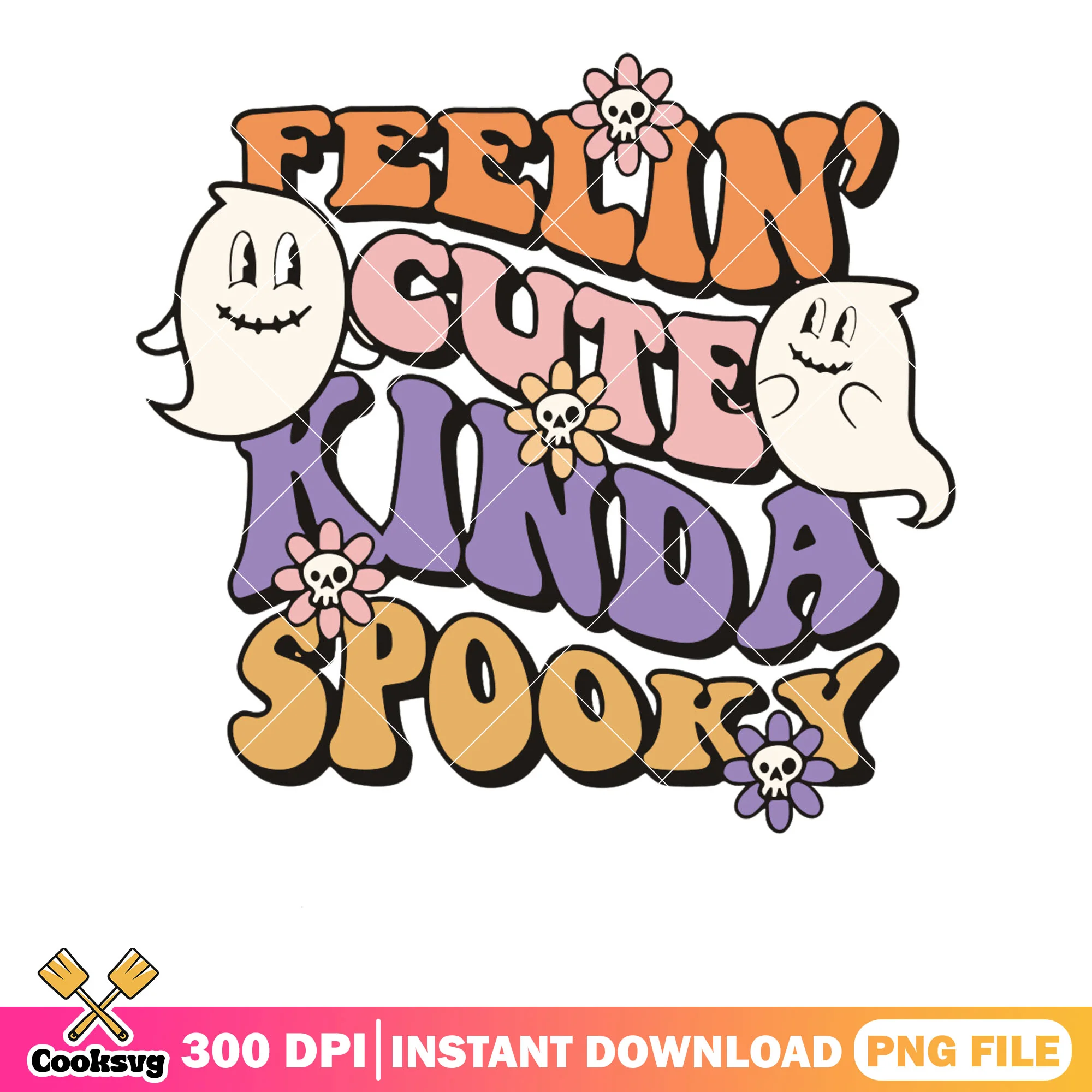 Baby spirit daisy flower png, spooky art png, halloween scary png