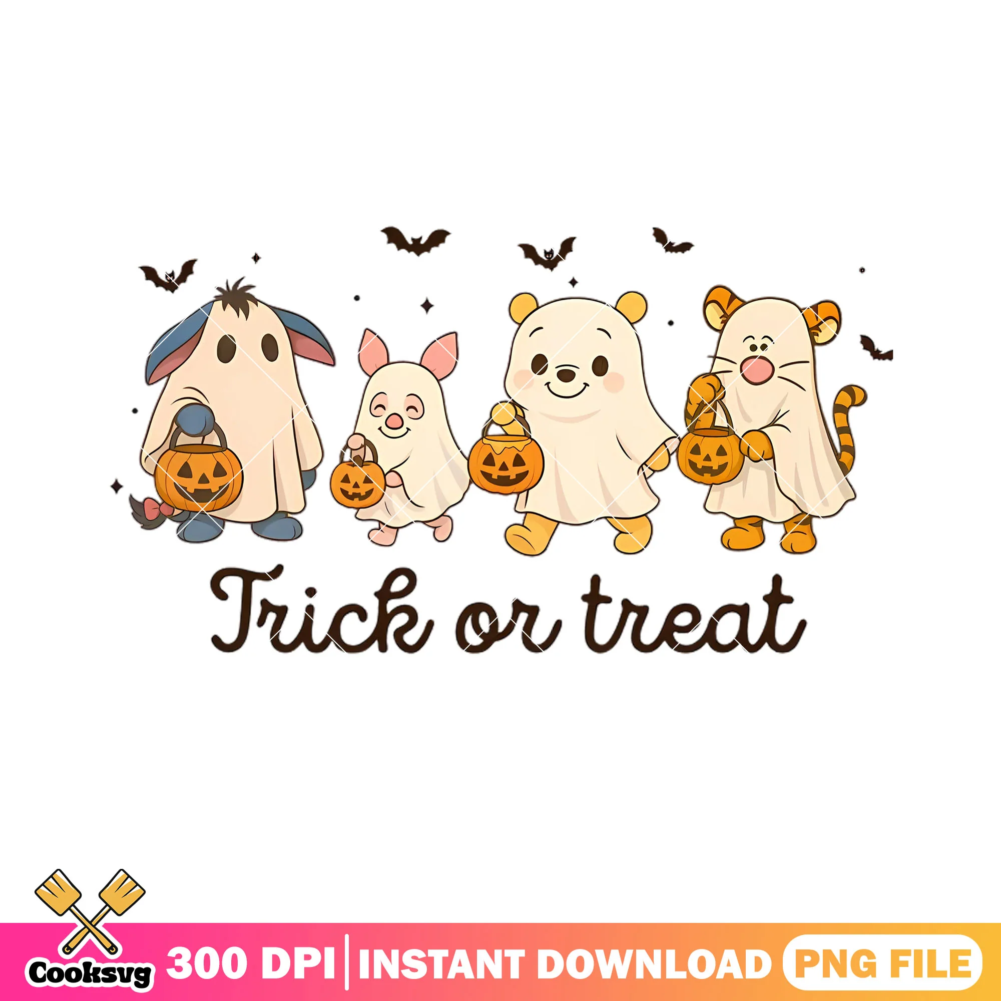 Baby winnie the pooh ghost png, disney halloween png, ghost costume png