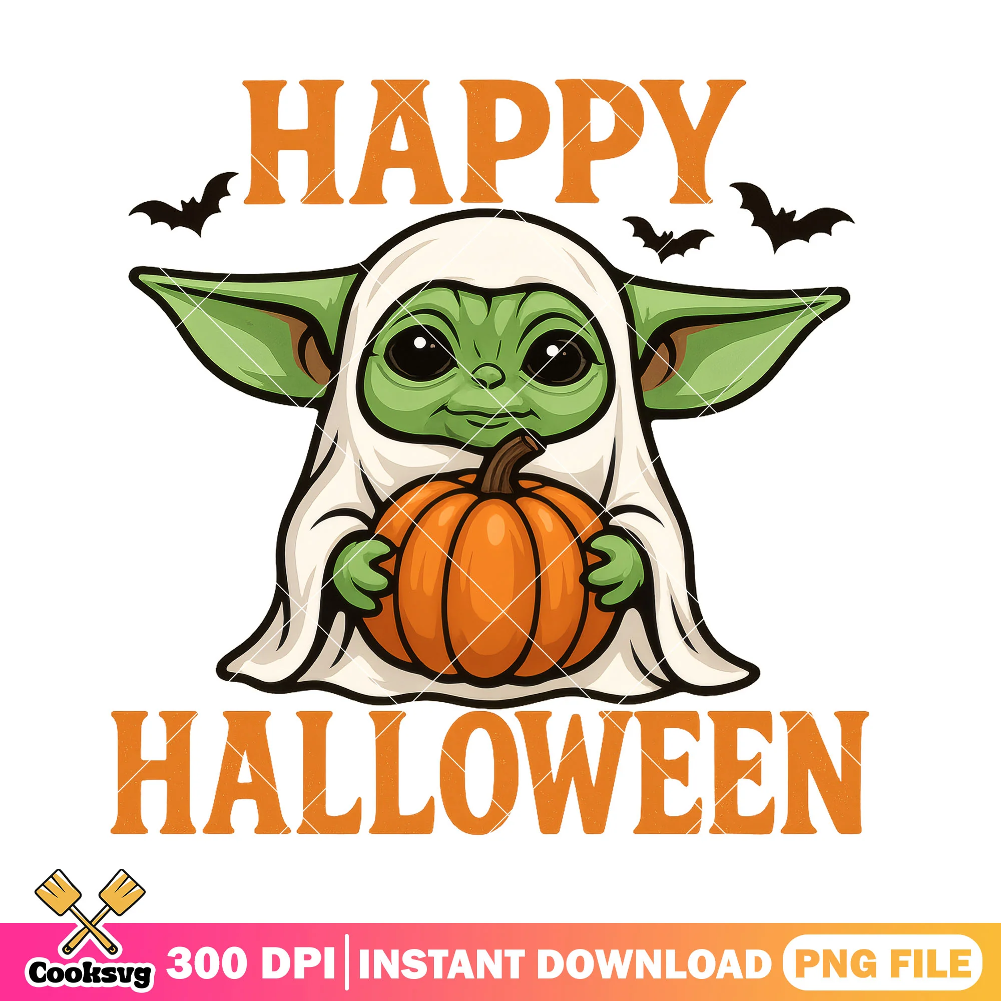 Baby yoda ghost costume png, halloween costume png, yoda star wars png