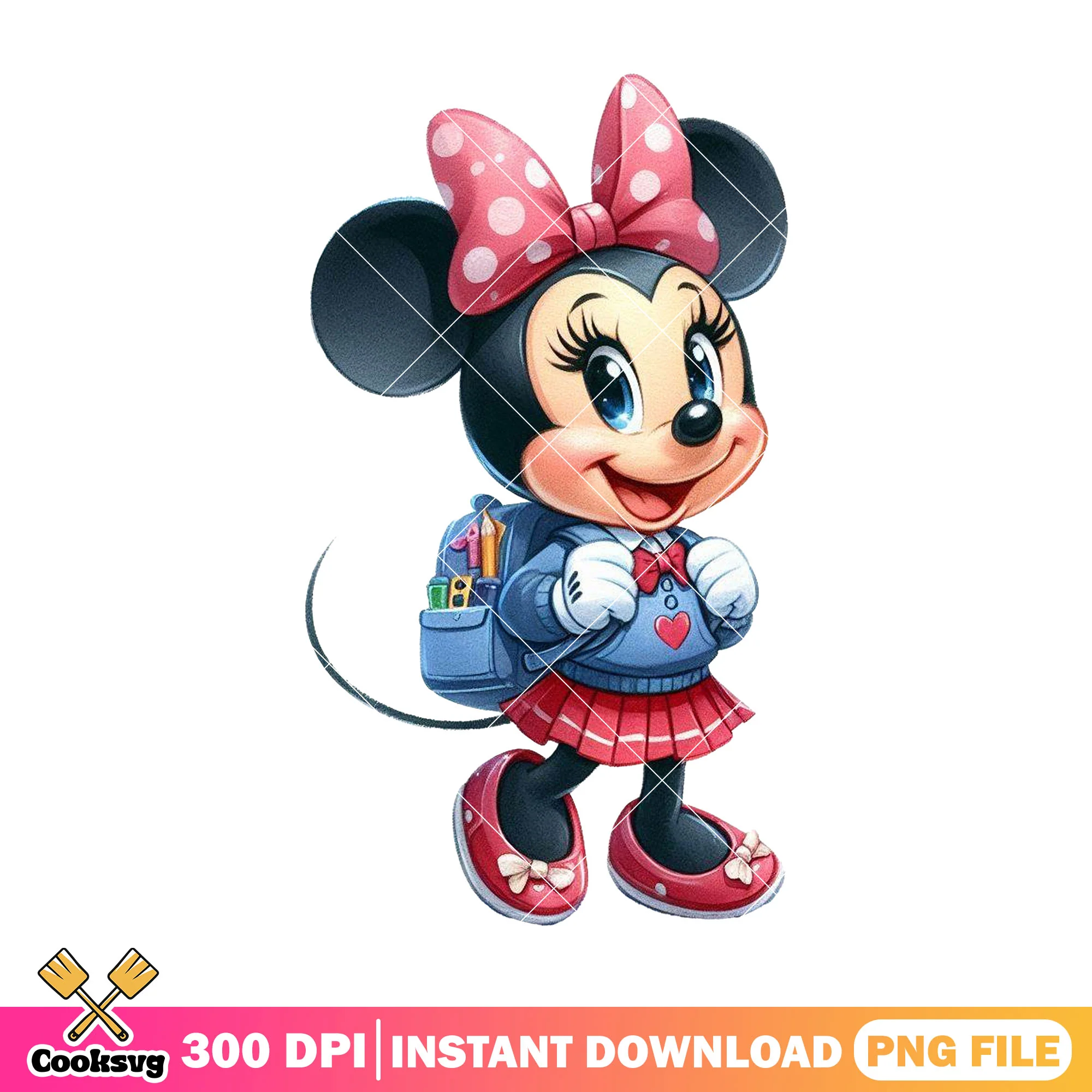 Back school with minnie png, cute minnie png, welcome back to school png
