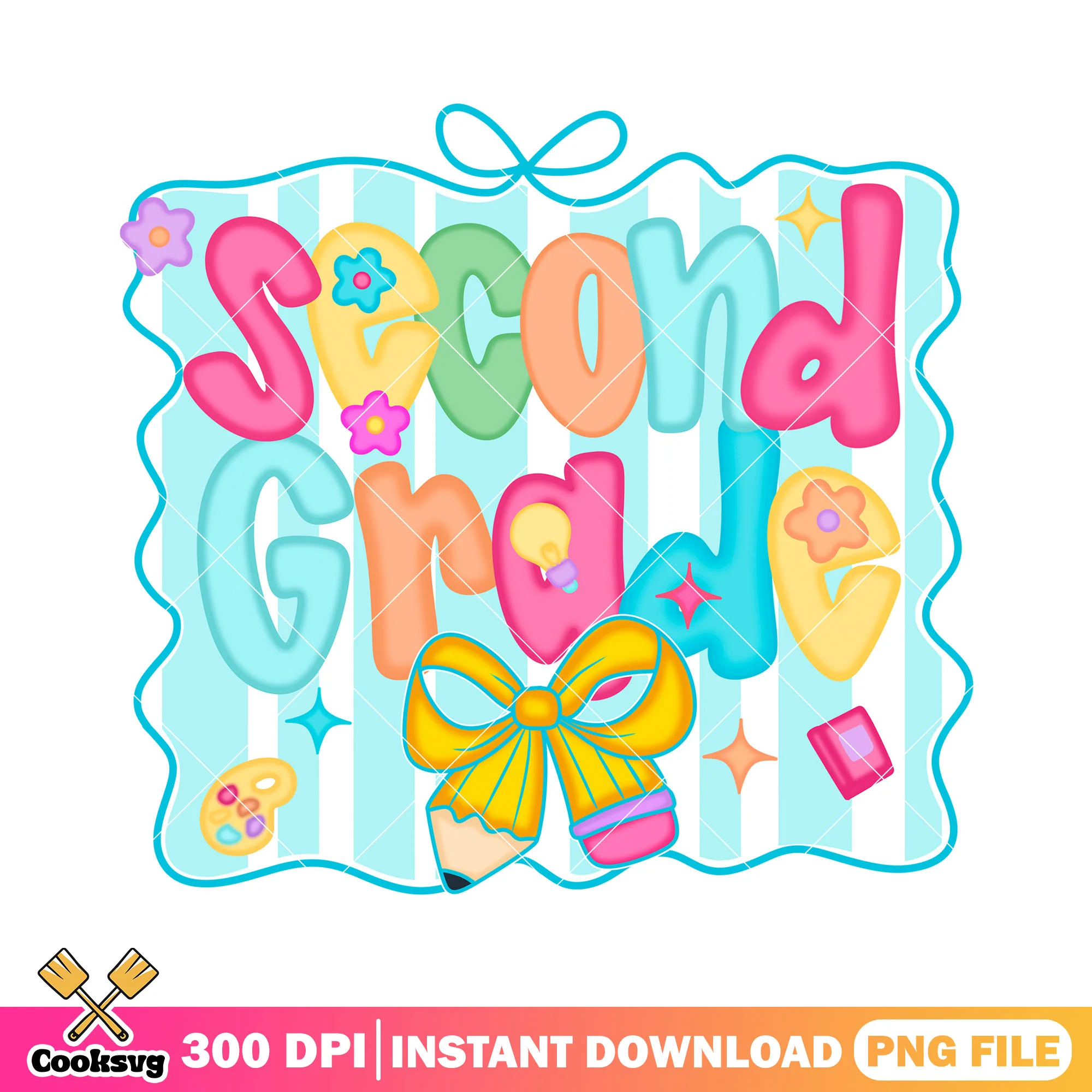 Back second grade deisgn png, back to school art png, school font png