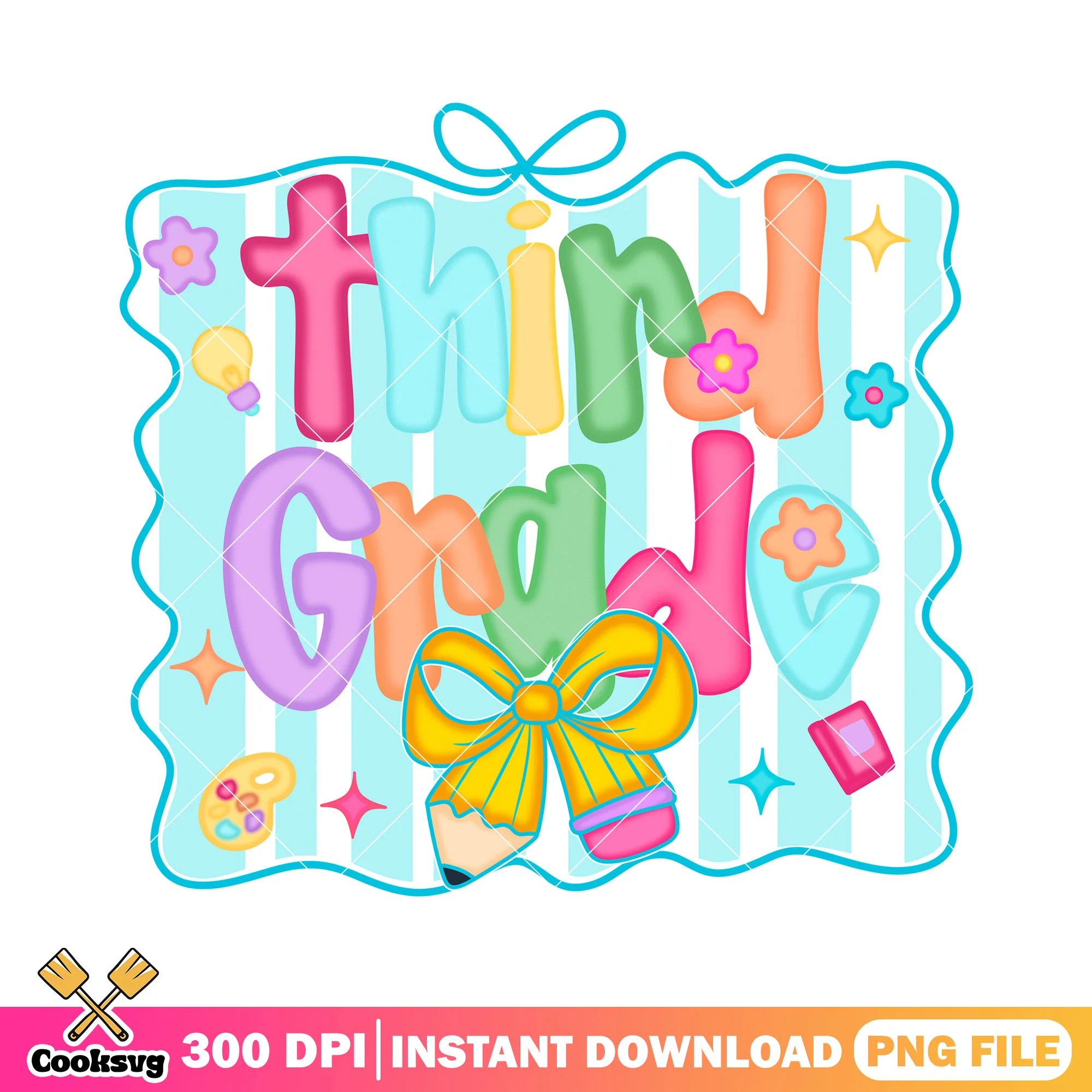 Back third grade design png, back to school day png, logo font png