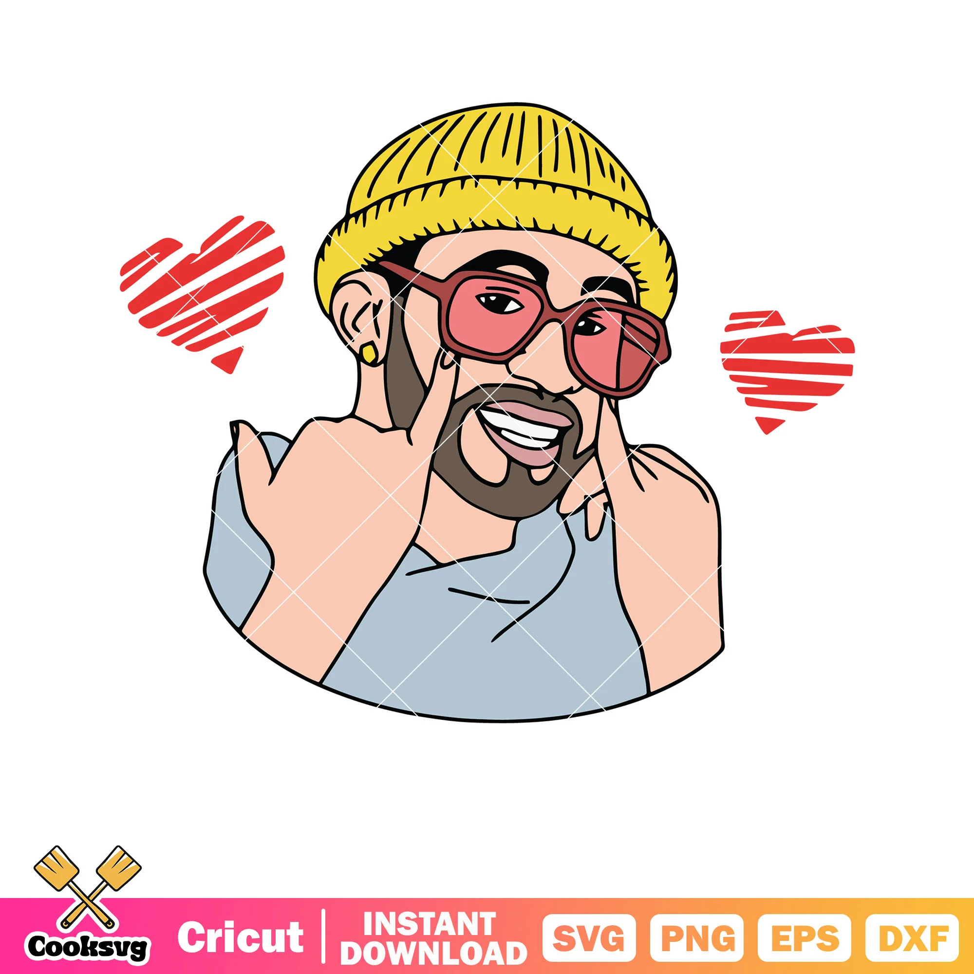 Bad bunny benito valentines svg, bad bunny valentine svg