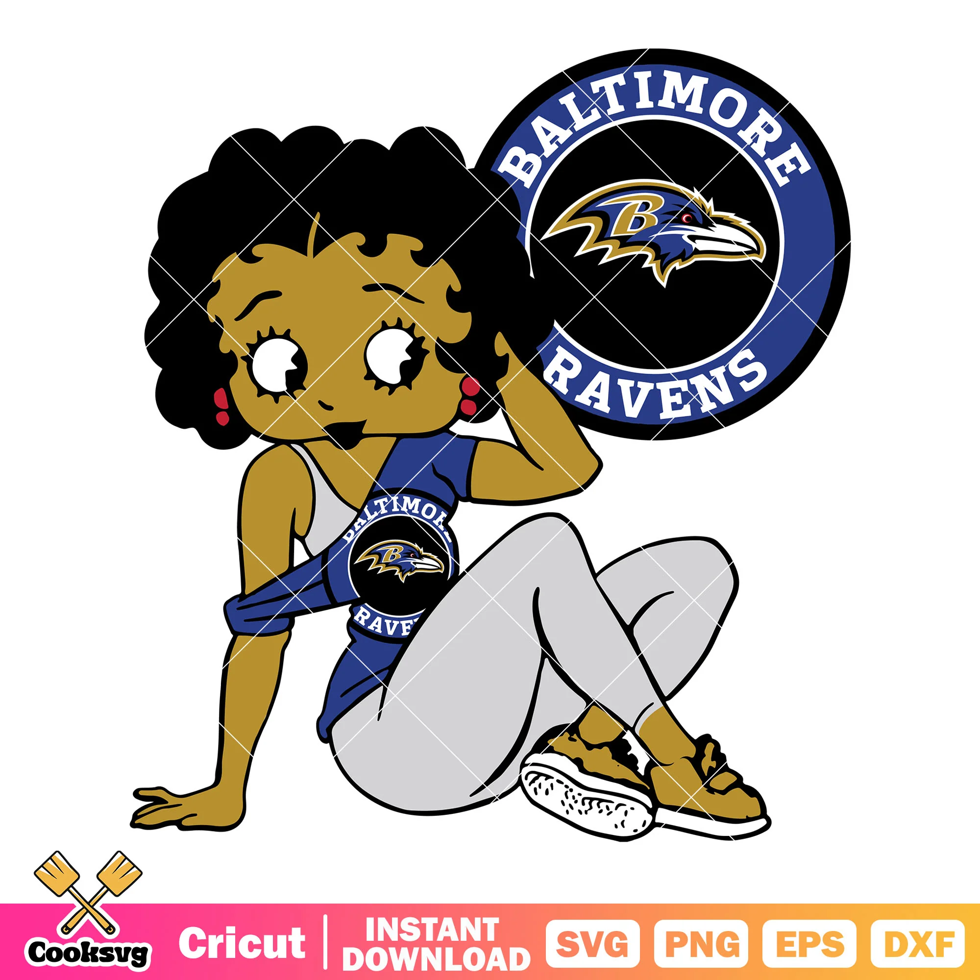 Baltimore football team svg. baltimore ravens svg, betty boop svg