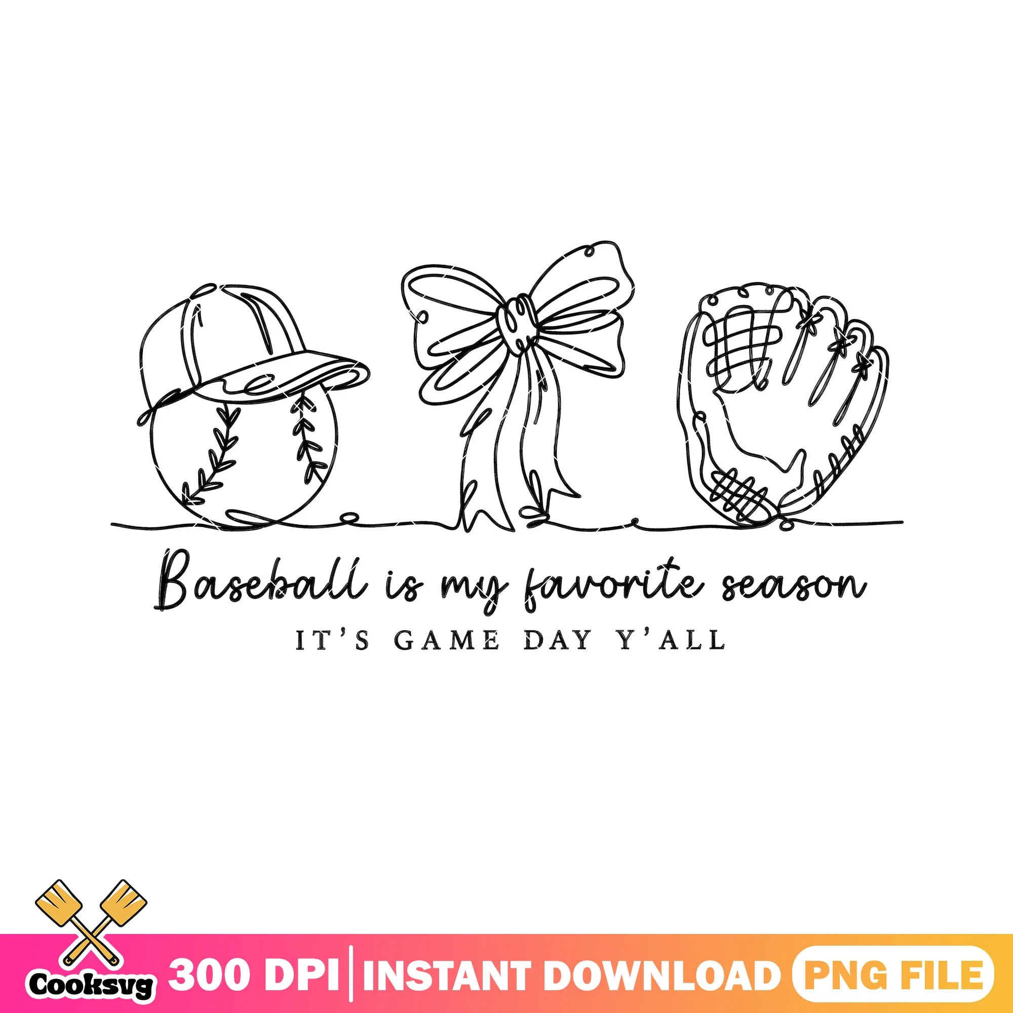 Baseball animation bow png, game day png, sport love png