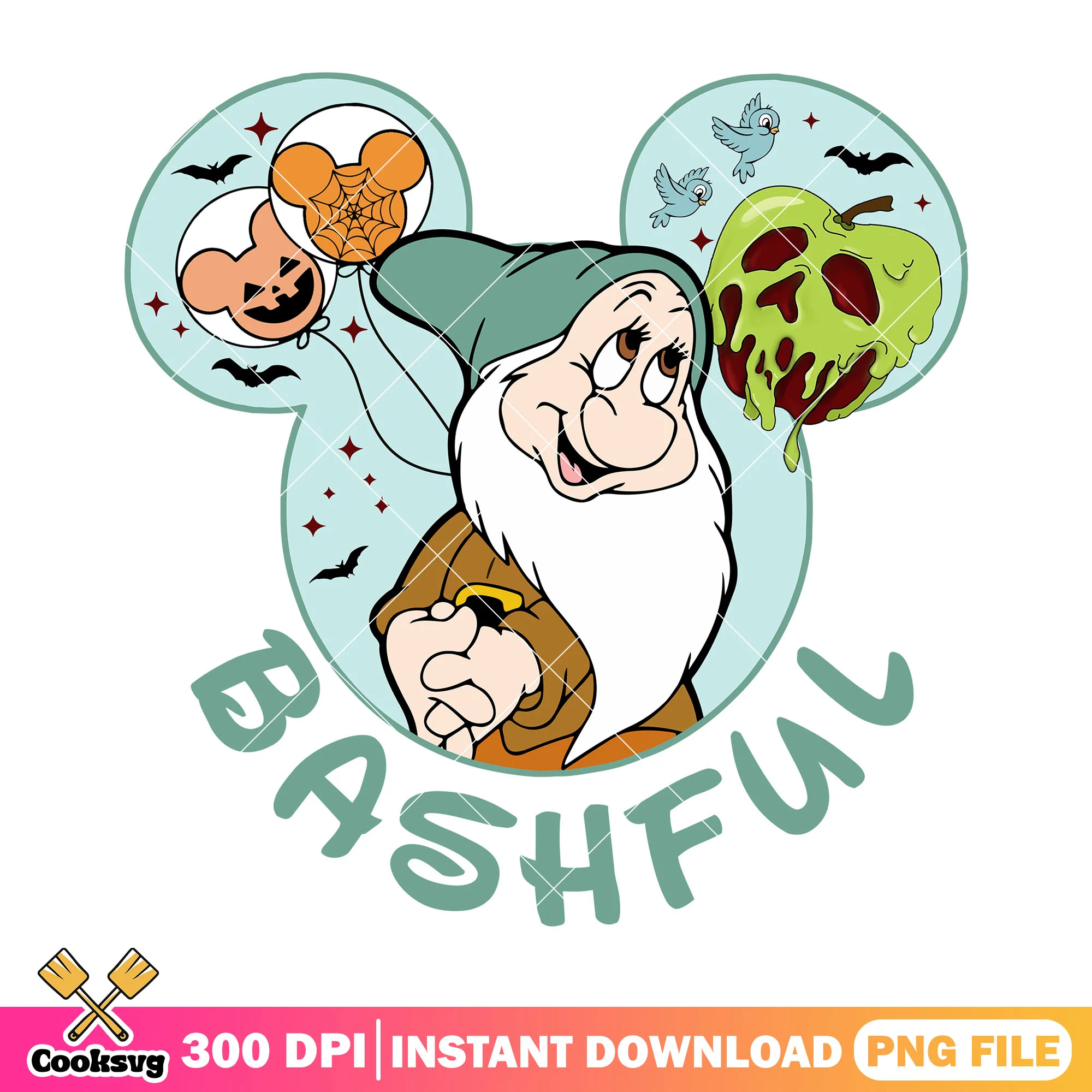 Bashful dwarf design png, bashful dwarfs png, snow white png