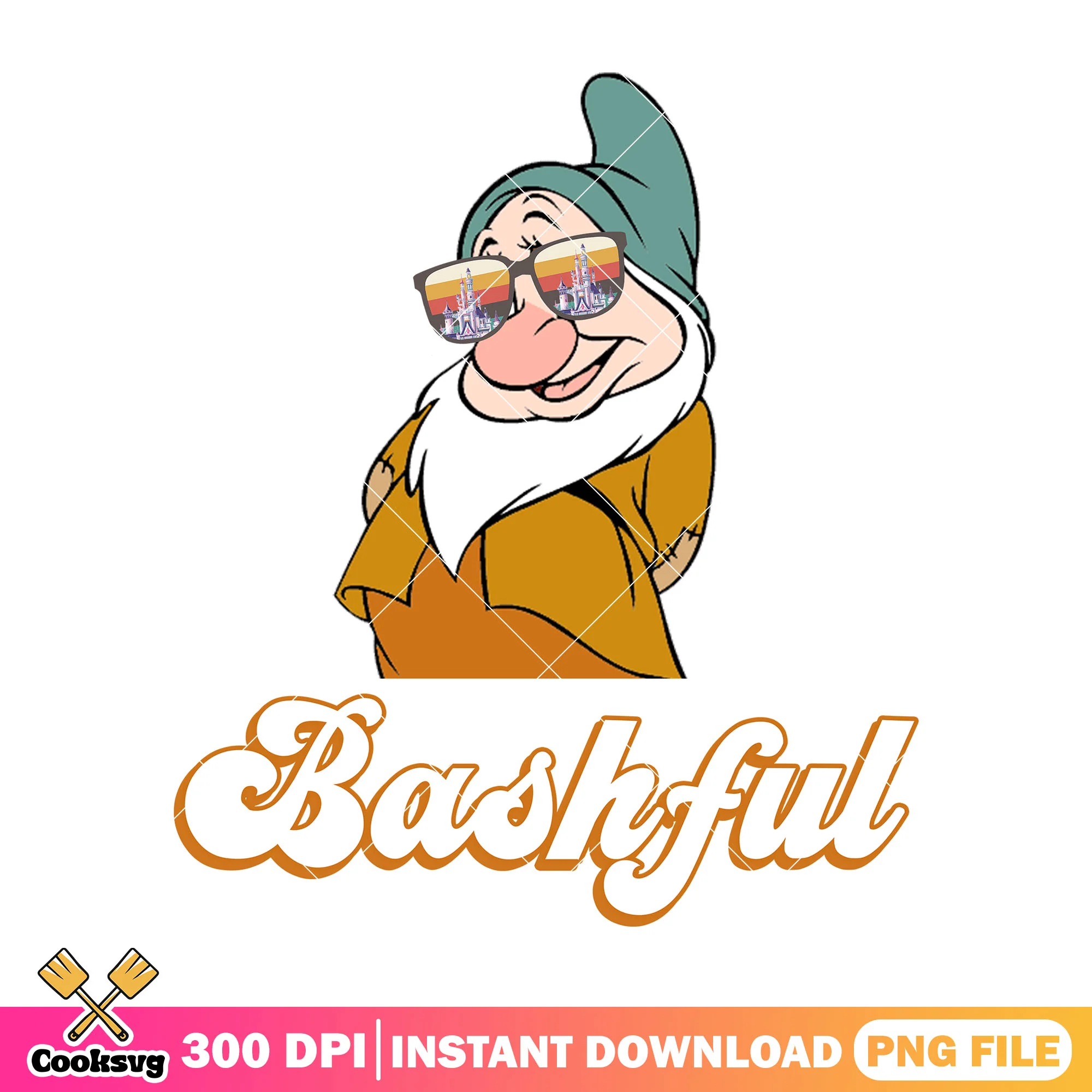 Bashful snow white png, snow white dwarfs png, disney world png