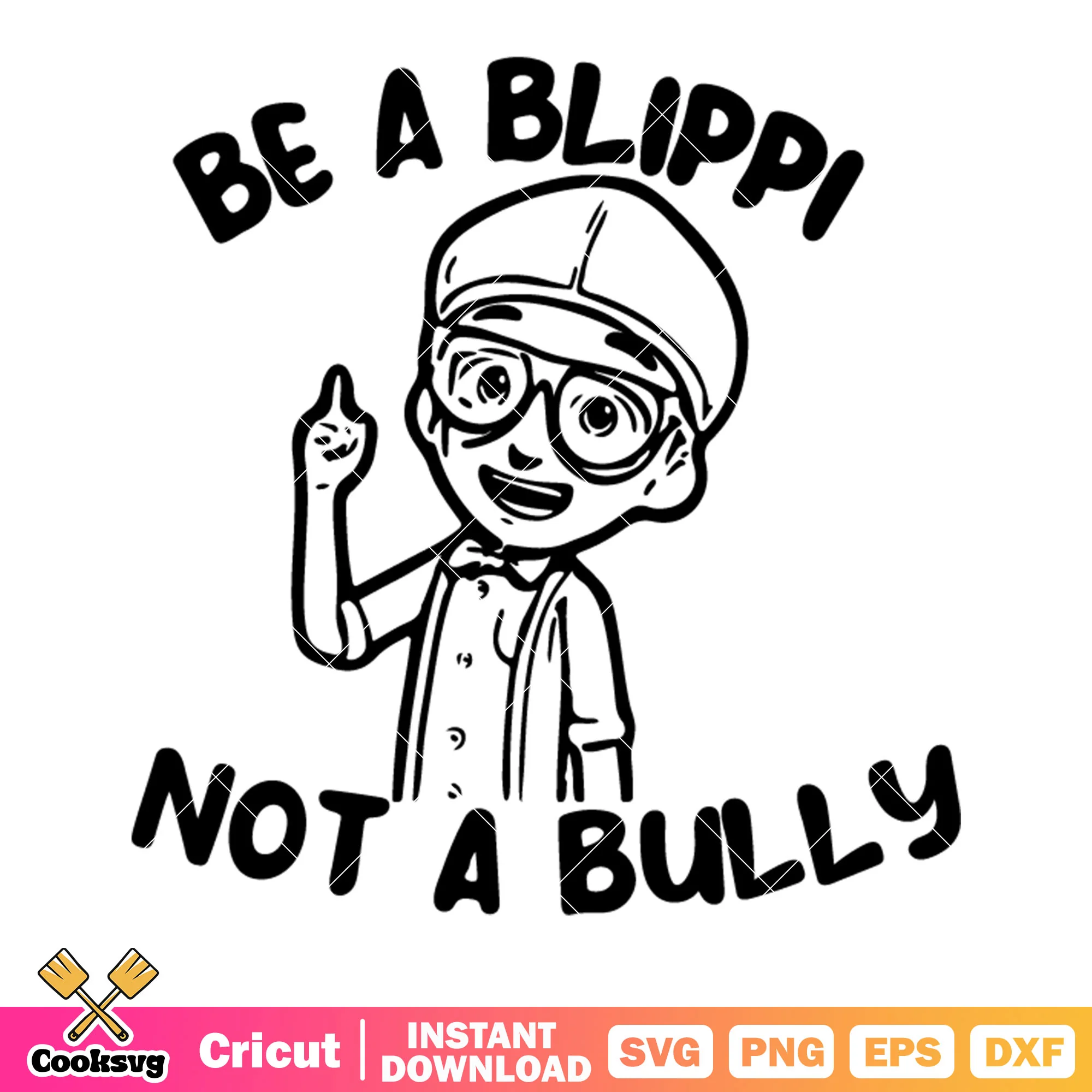 Be a billipi not a bully svg, pic of a nerd svg, circle glasses svg