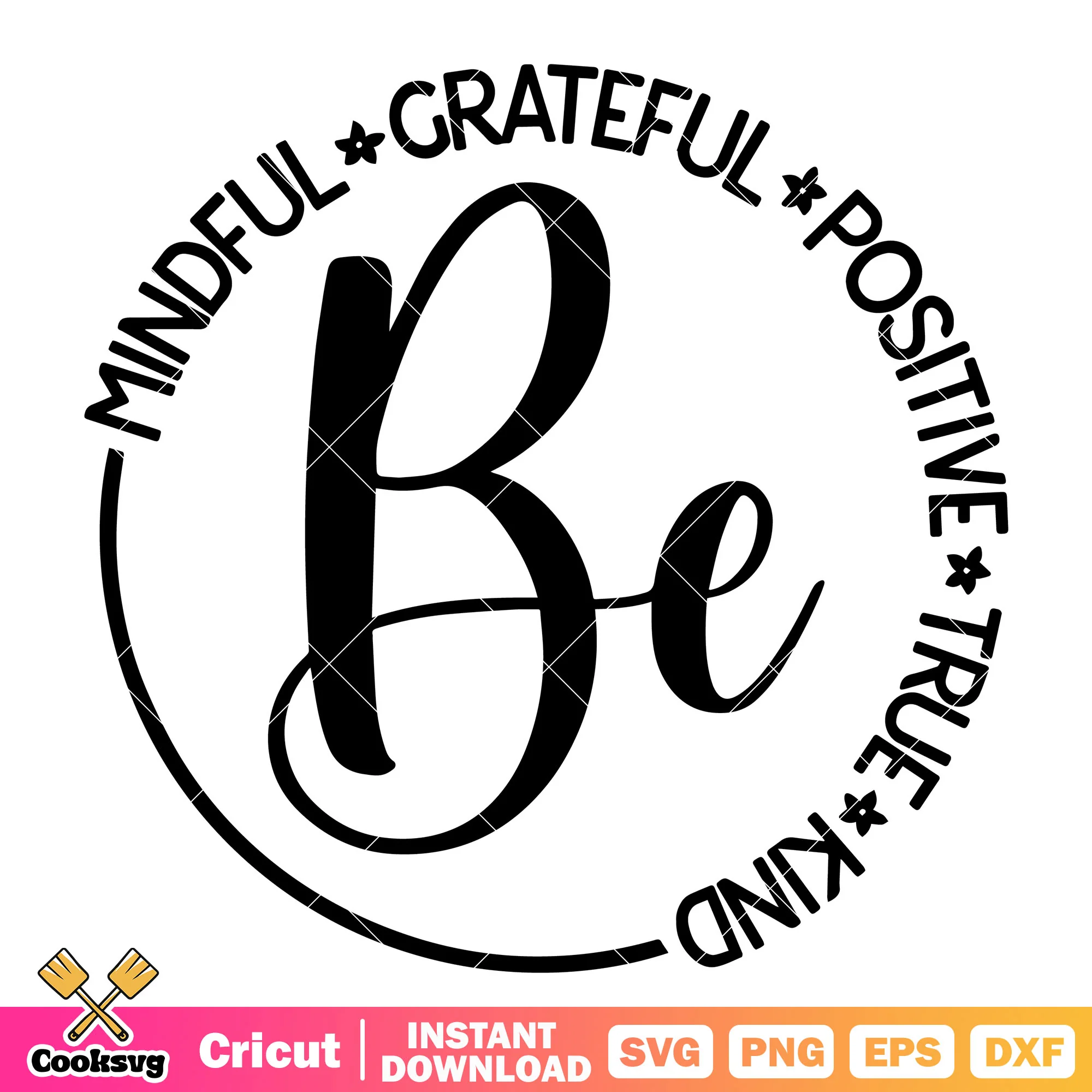 Be mindful grateful positive kind svg, be kind quotes svg