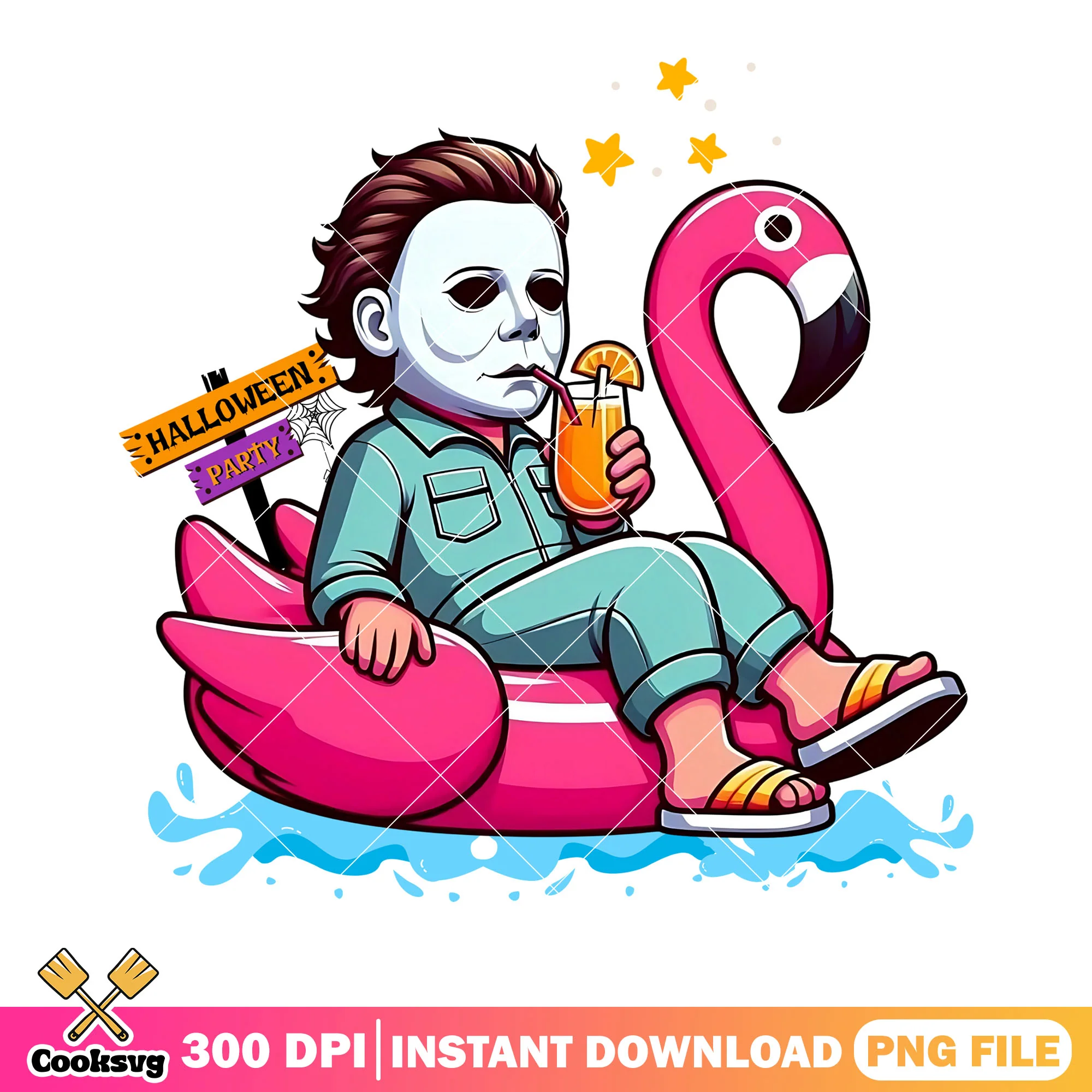Beach Michael myers png, summer vibes png, starry night png