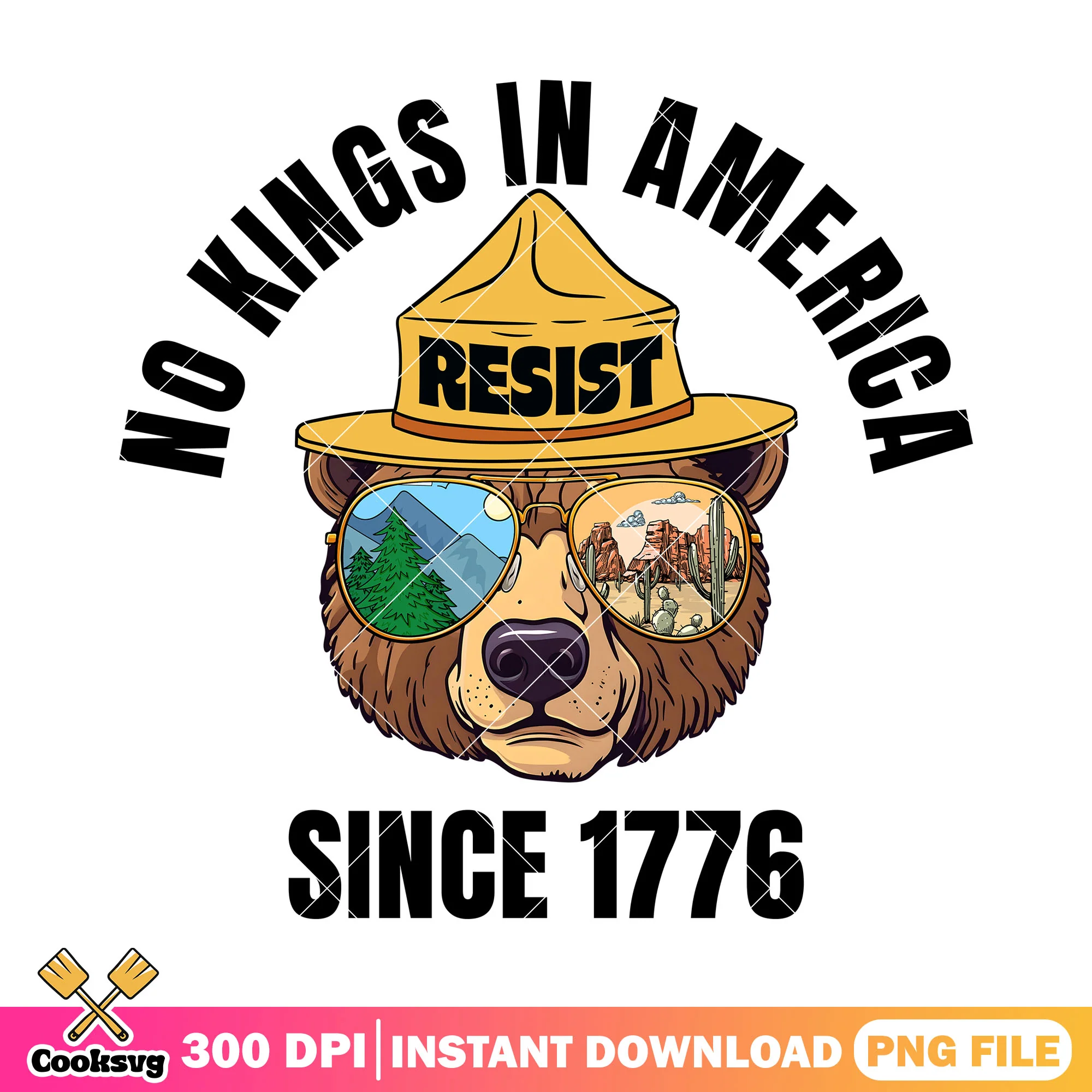 Bear smoking no kings 1776 png, smoking bear png, no kings png