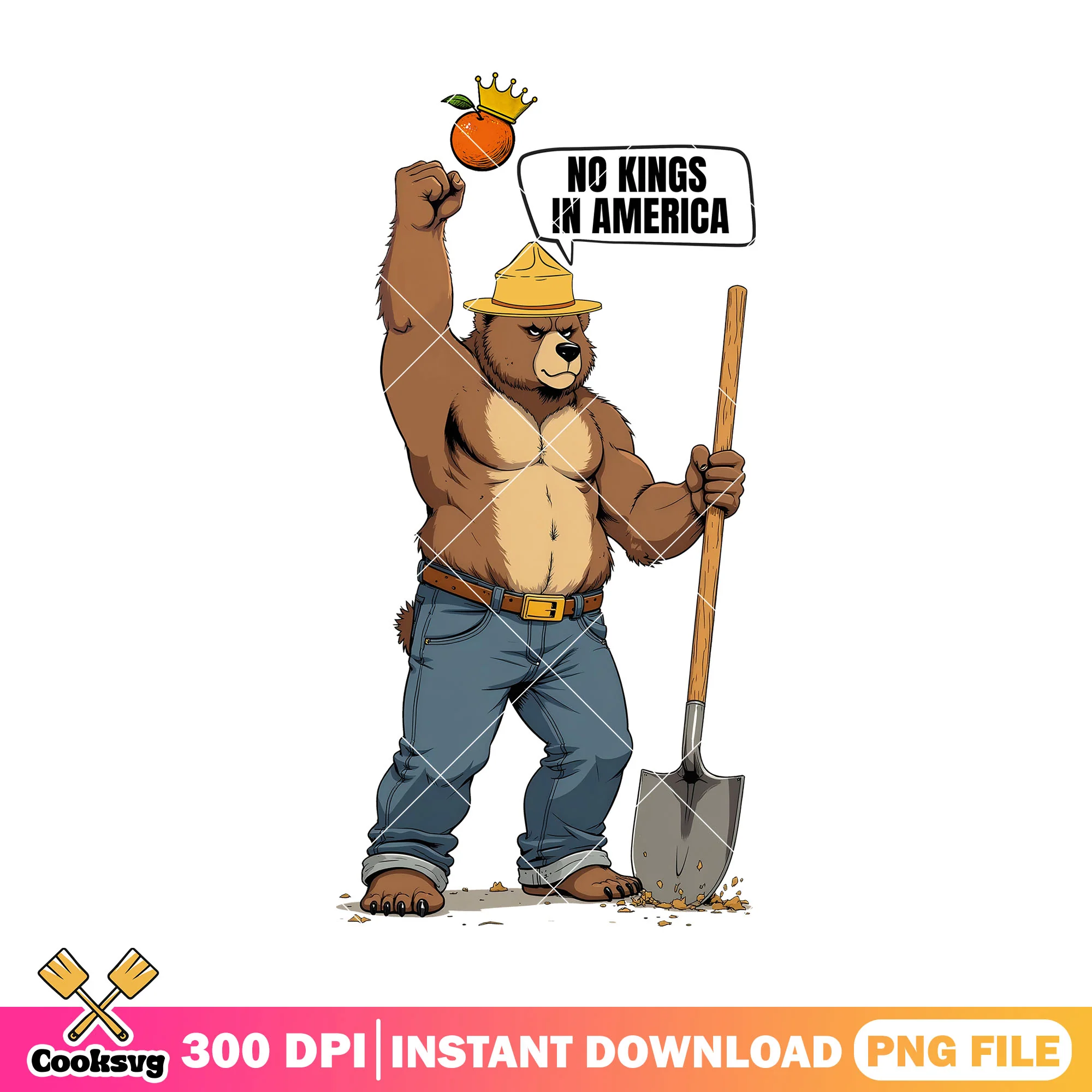 Bear smoking no kings america png, smoking bear png, no kings png