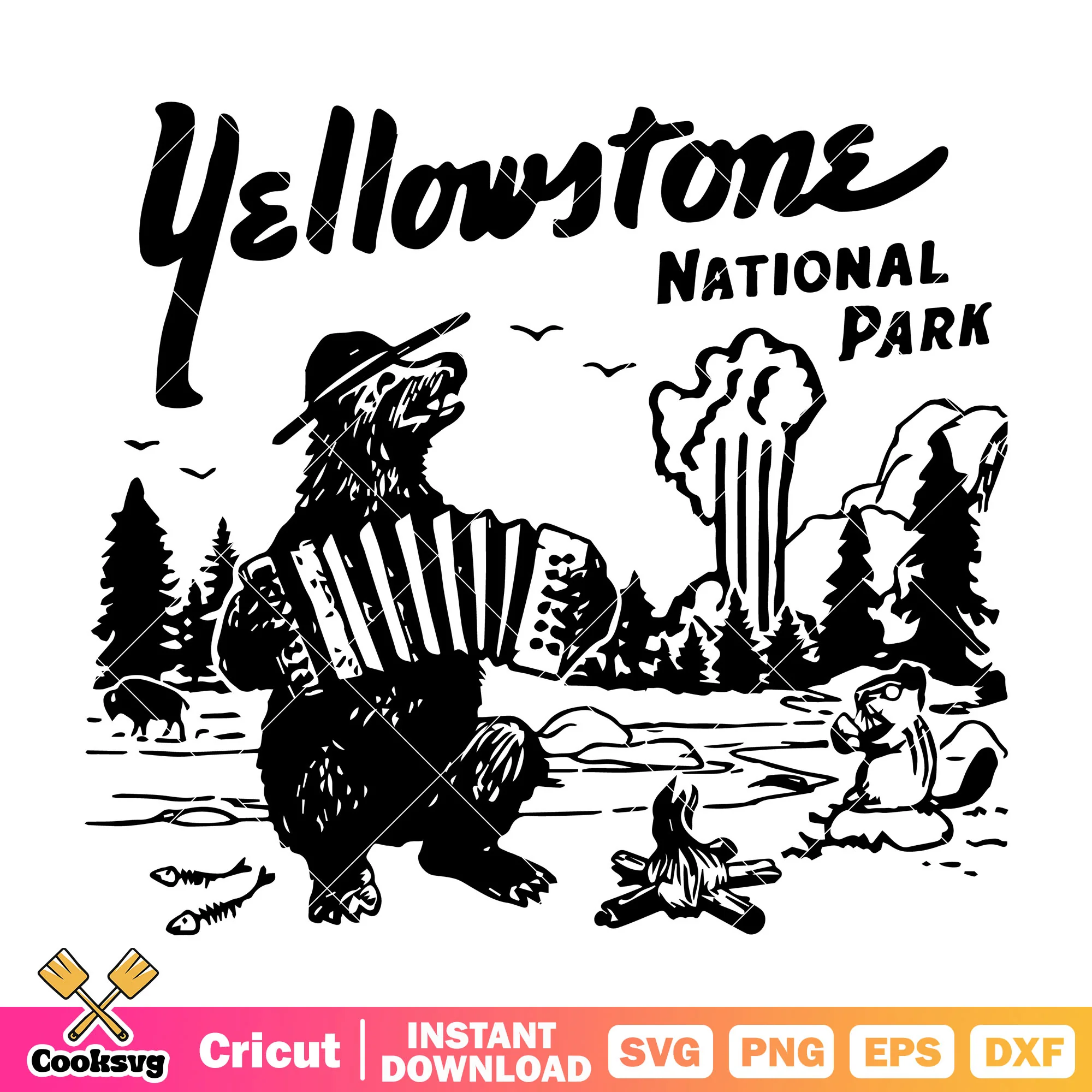 Bear yellowstone national park svg, yellowstone national park svg